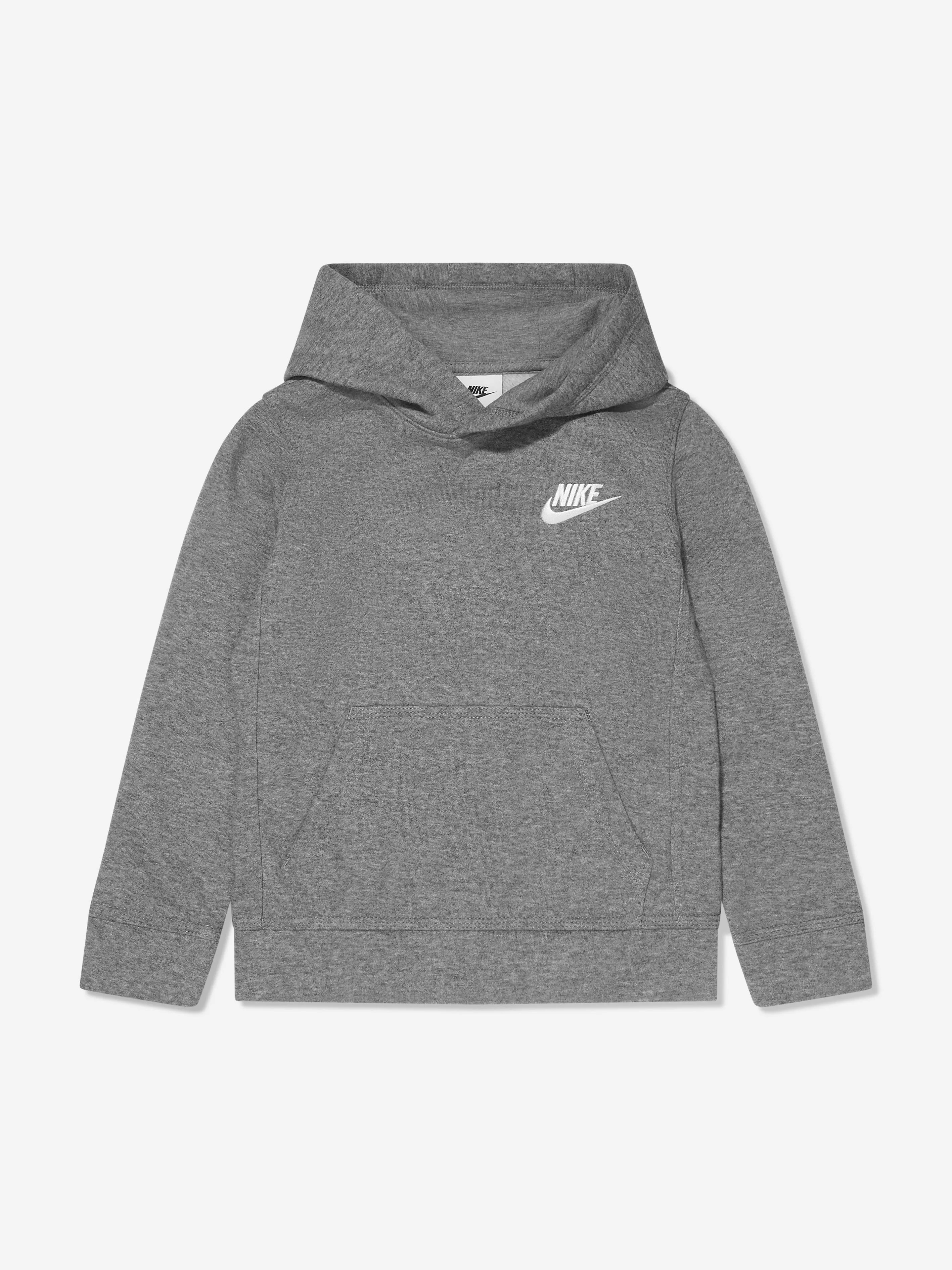 Nike Boys Club Fleece PO Kapuzenpullover in Grau