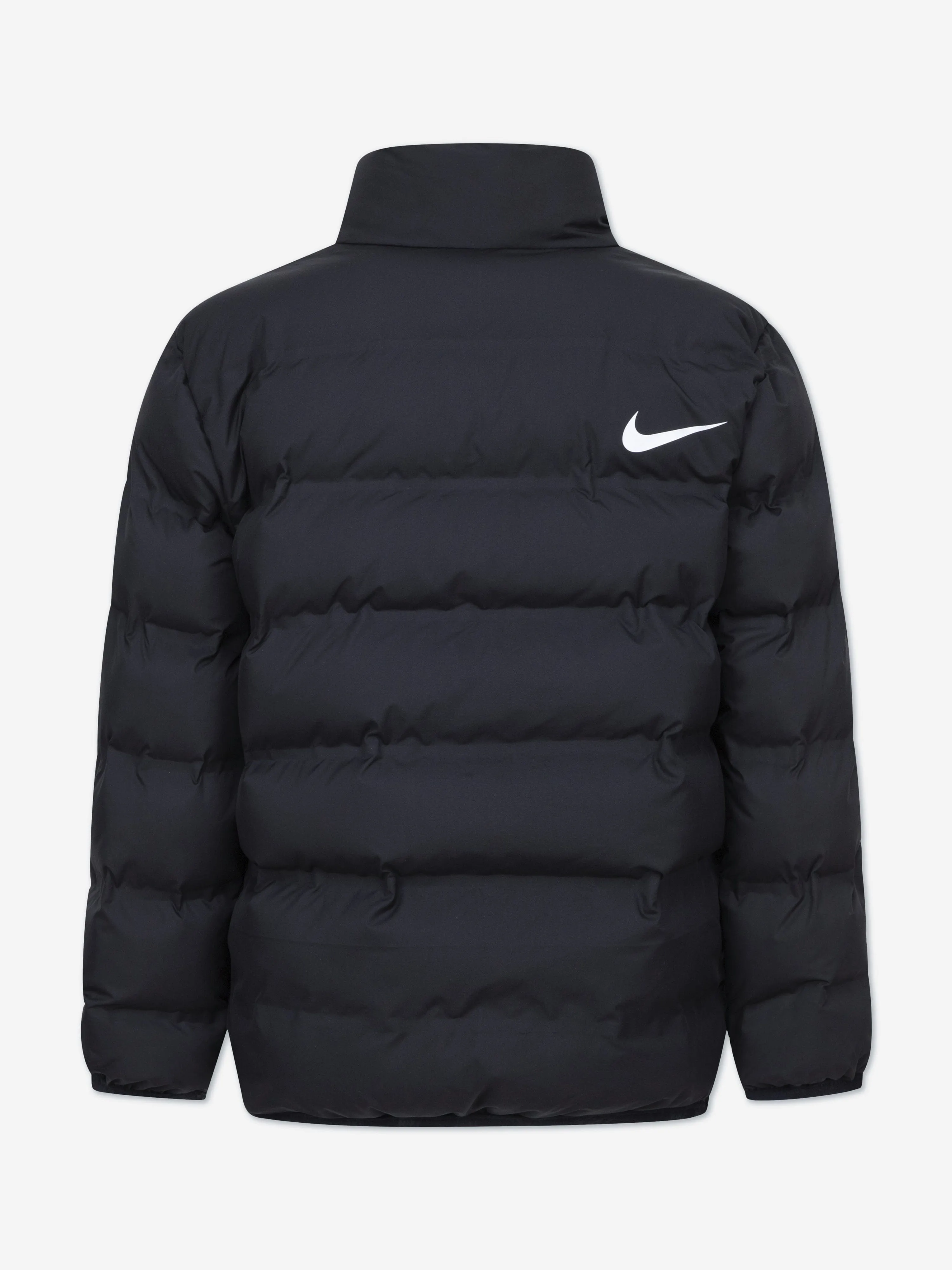 Nike Kids Wrap Swoosh Debossed Steppjacke in Schwarz