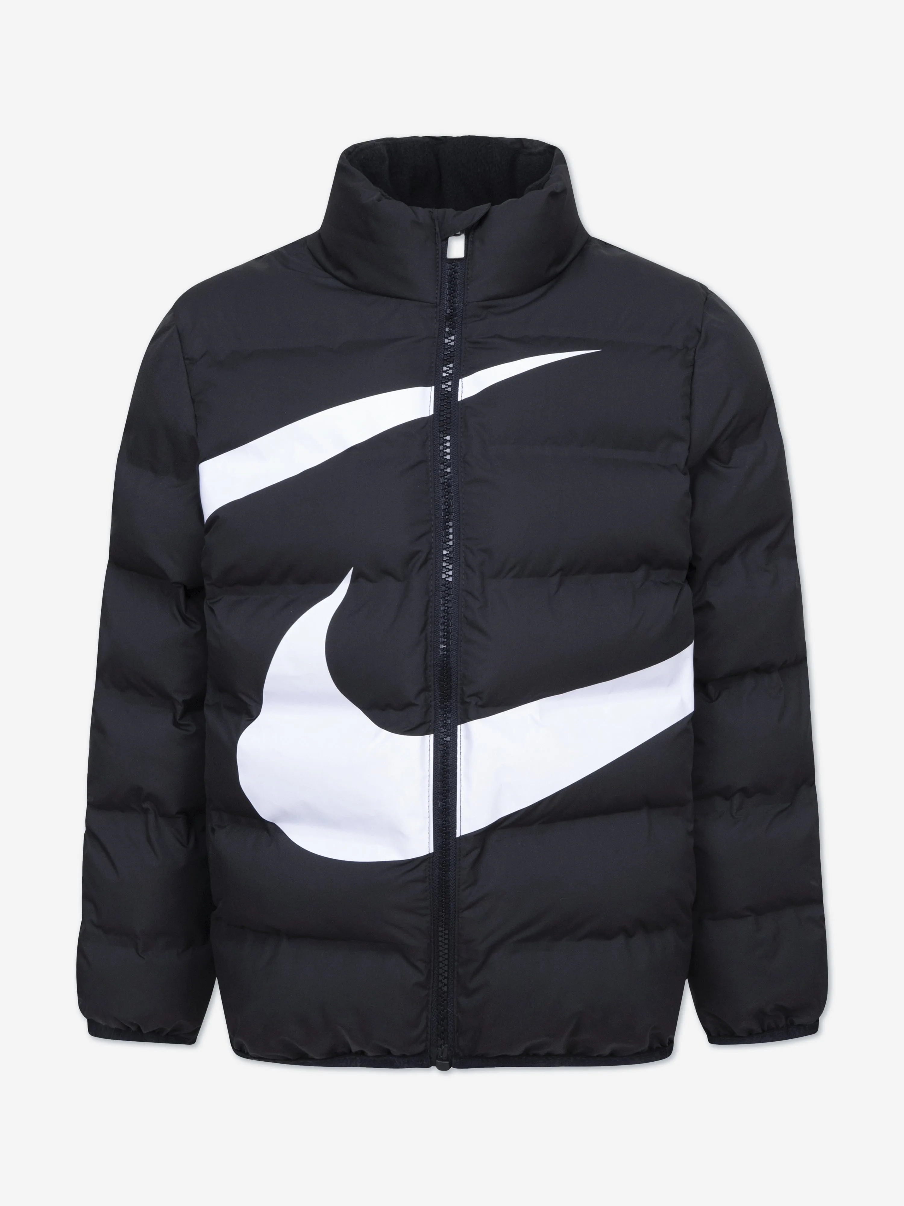 Nike Kids Wrap Swoosh Debossed Steppjacke in Schwarz