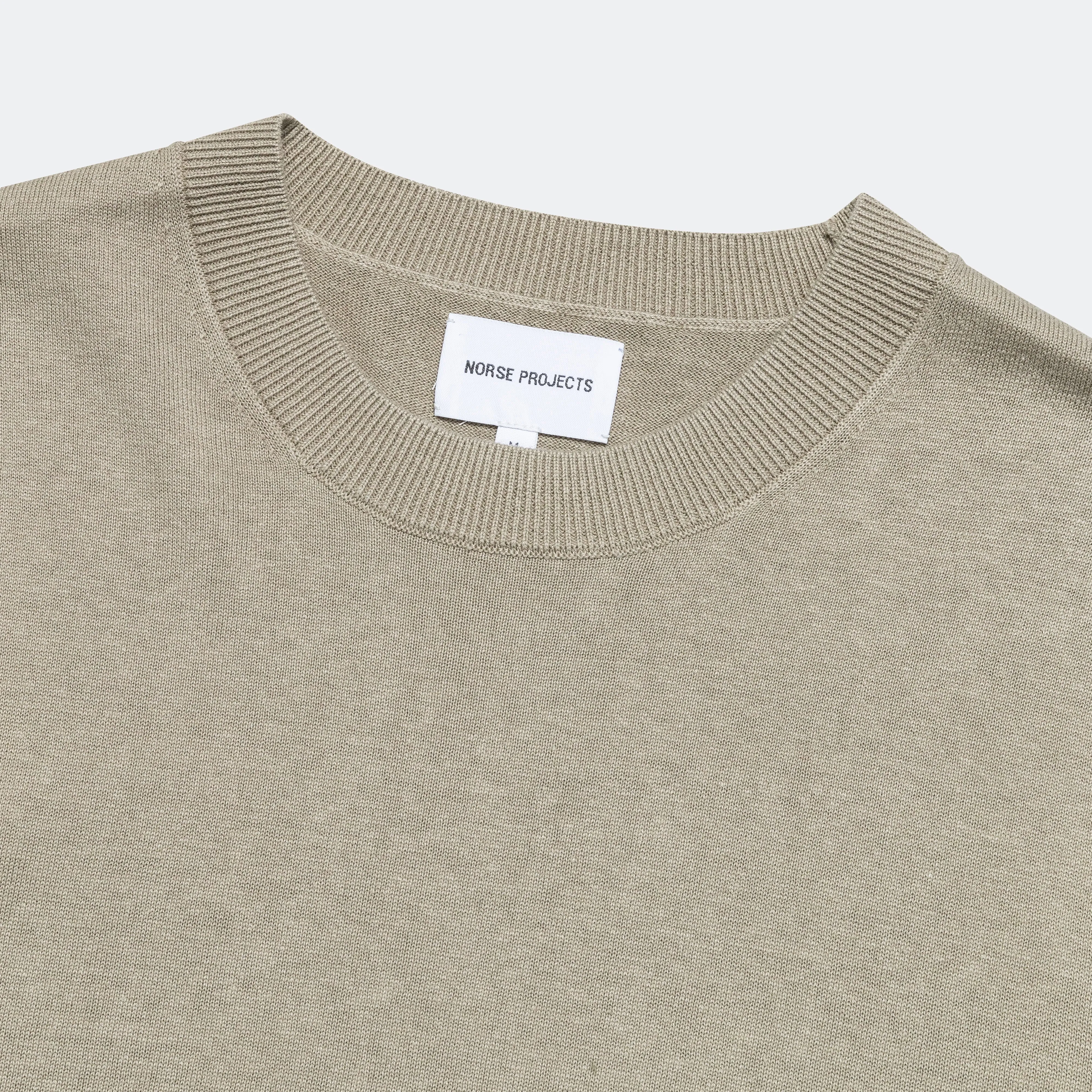 Norse Projects Kleidung Rhys Baumwolle-Leinen T-Shirt - Lehm