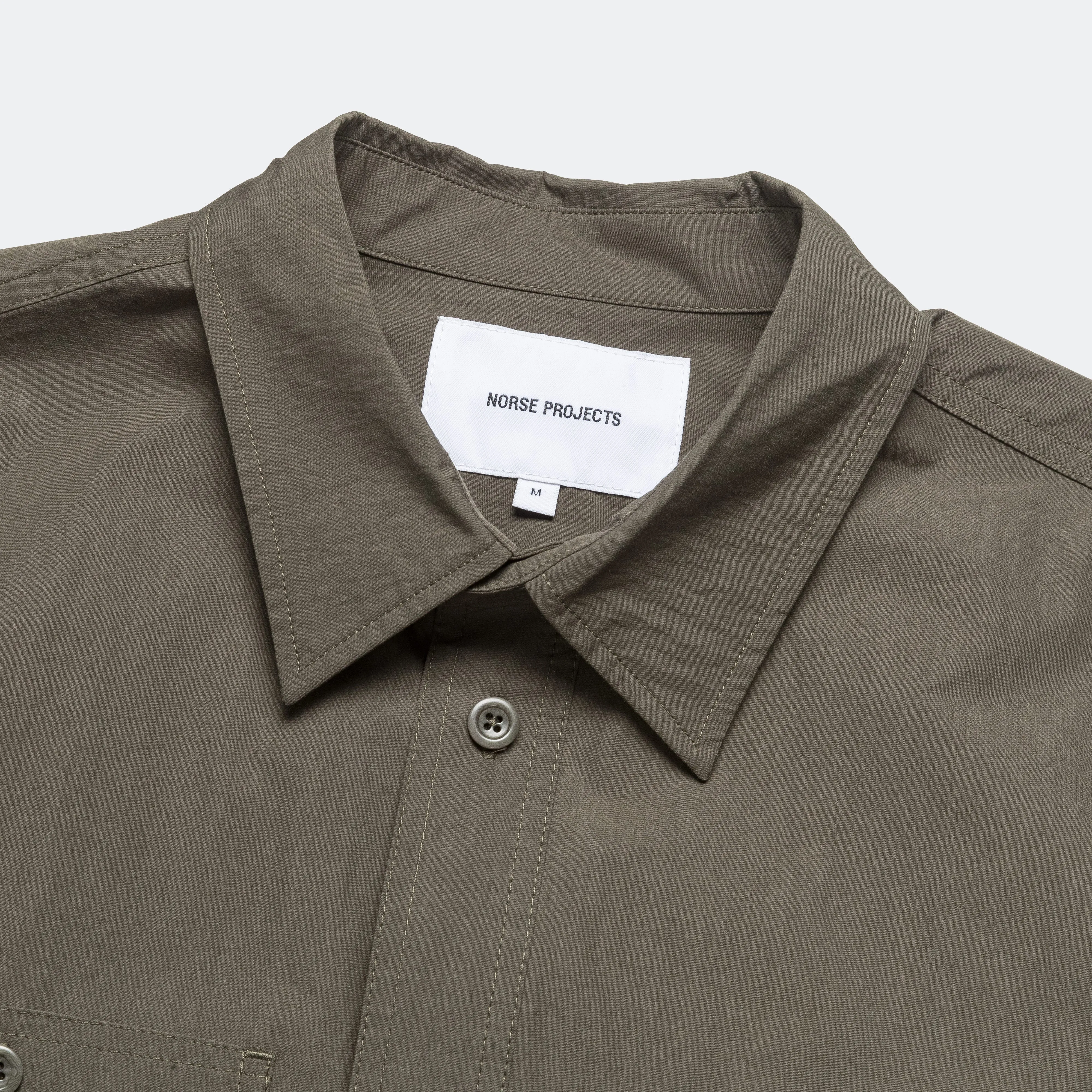 Norse Projects Kleidung Silas Tech Poplin Hemd 2.0 - Efeugrün