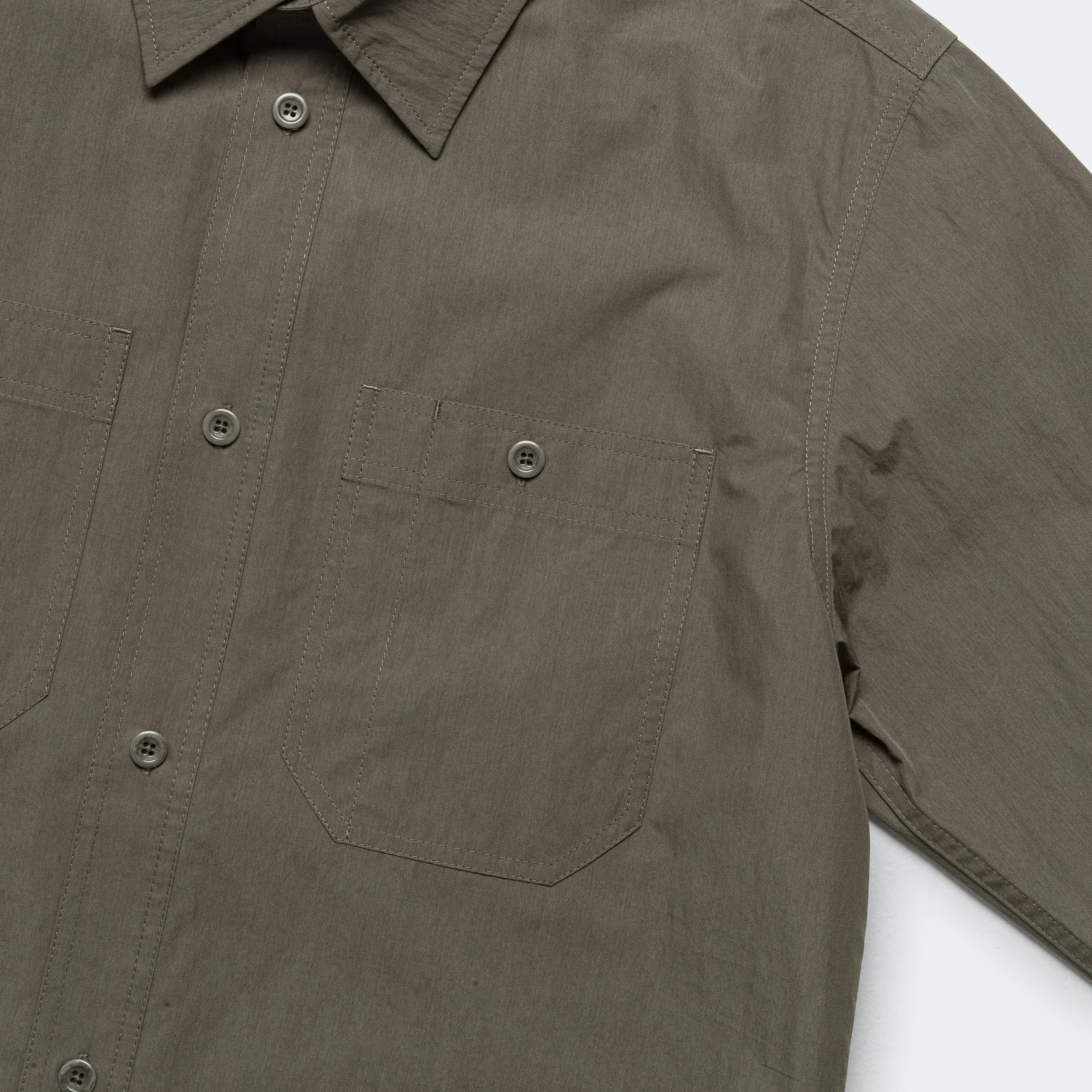 Norse Projects Kleidung Silas Tech Poplin Hemd 2.0 - Efeugrün