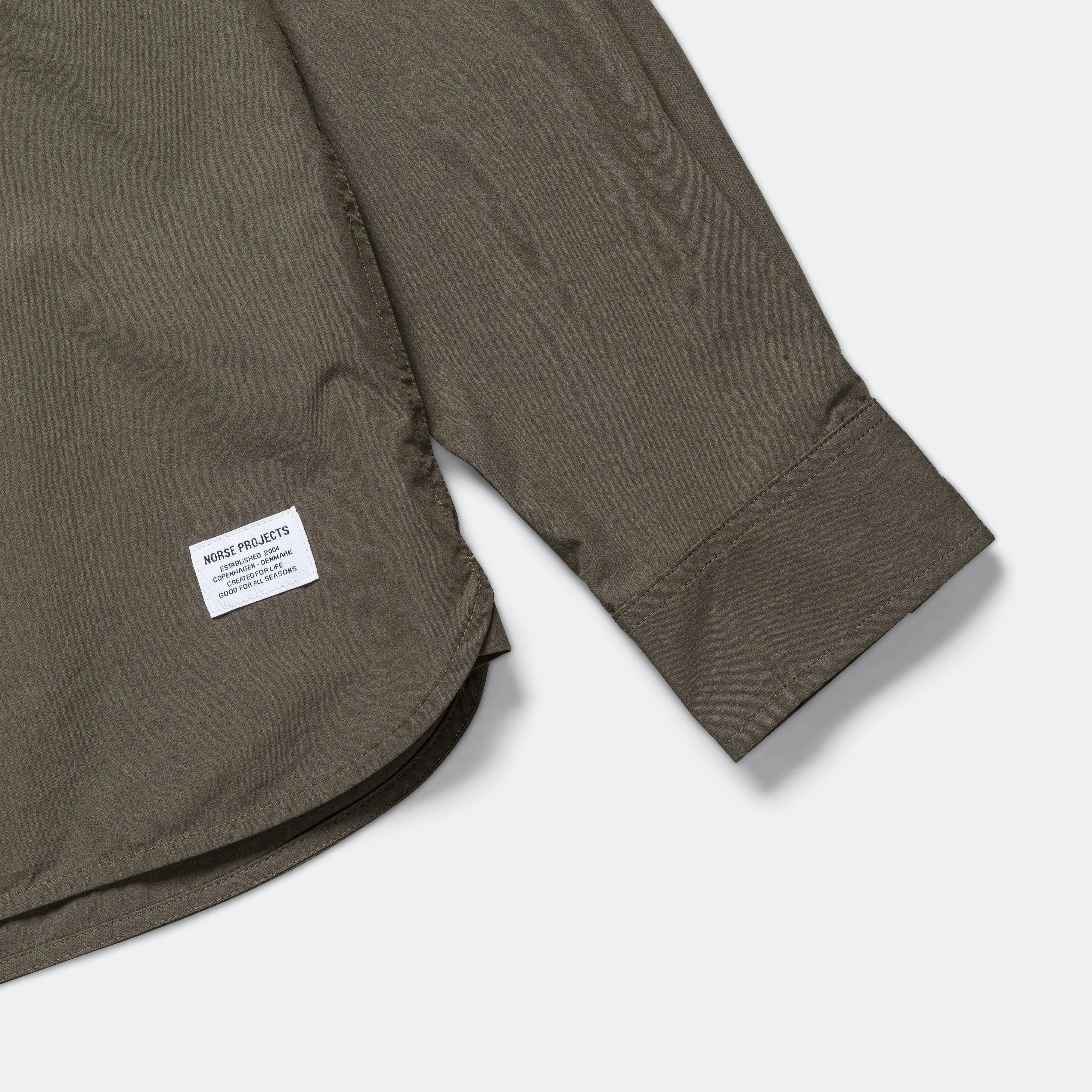 Norse Projects Kleidung Silas Tech Poplin Hemd 2.0 - Efeugrün