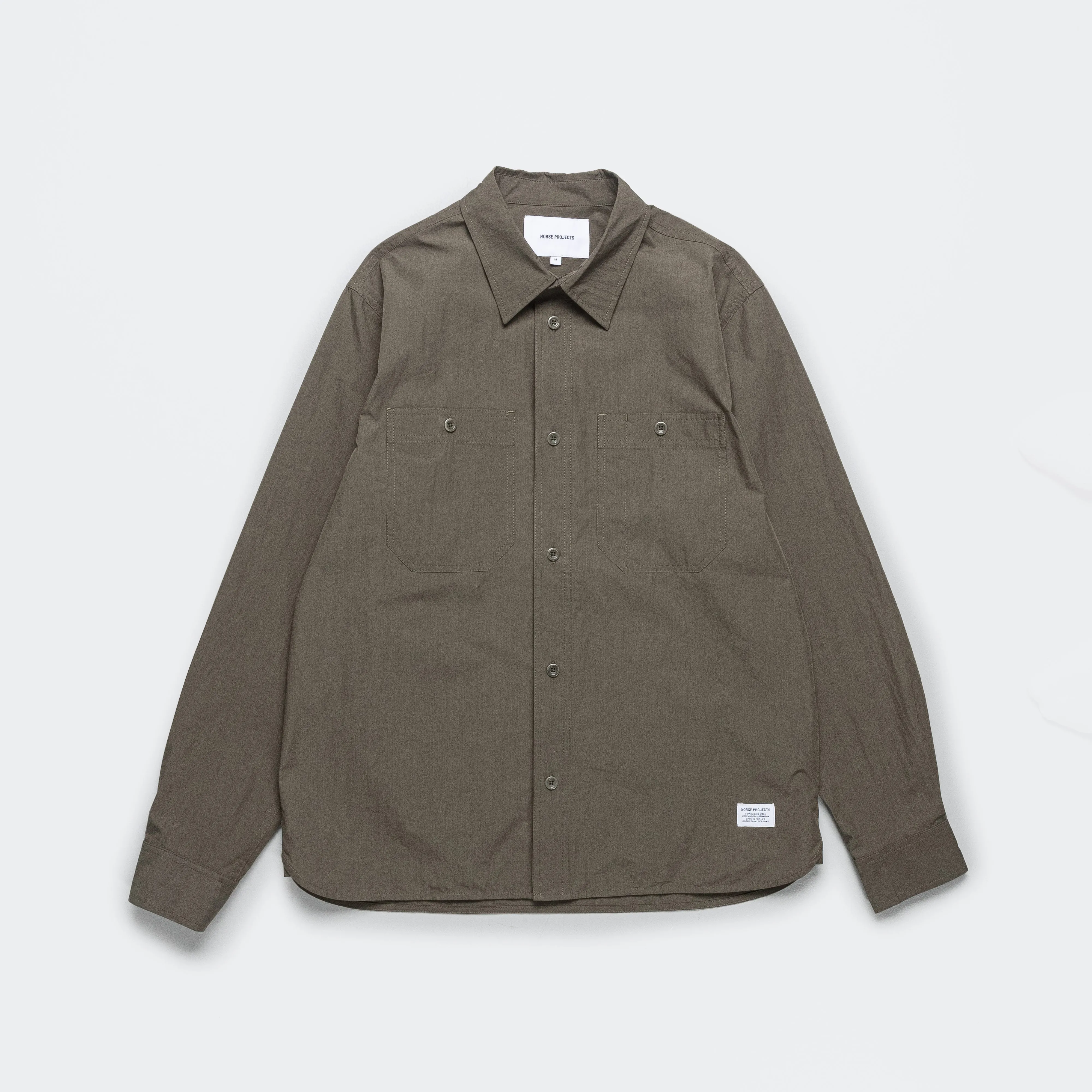 Norse Projects Kleidung Silas Tech Poplin Hemd 2.0 - Efeugrün