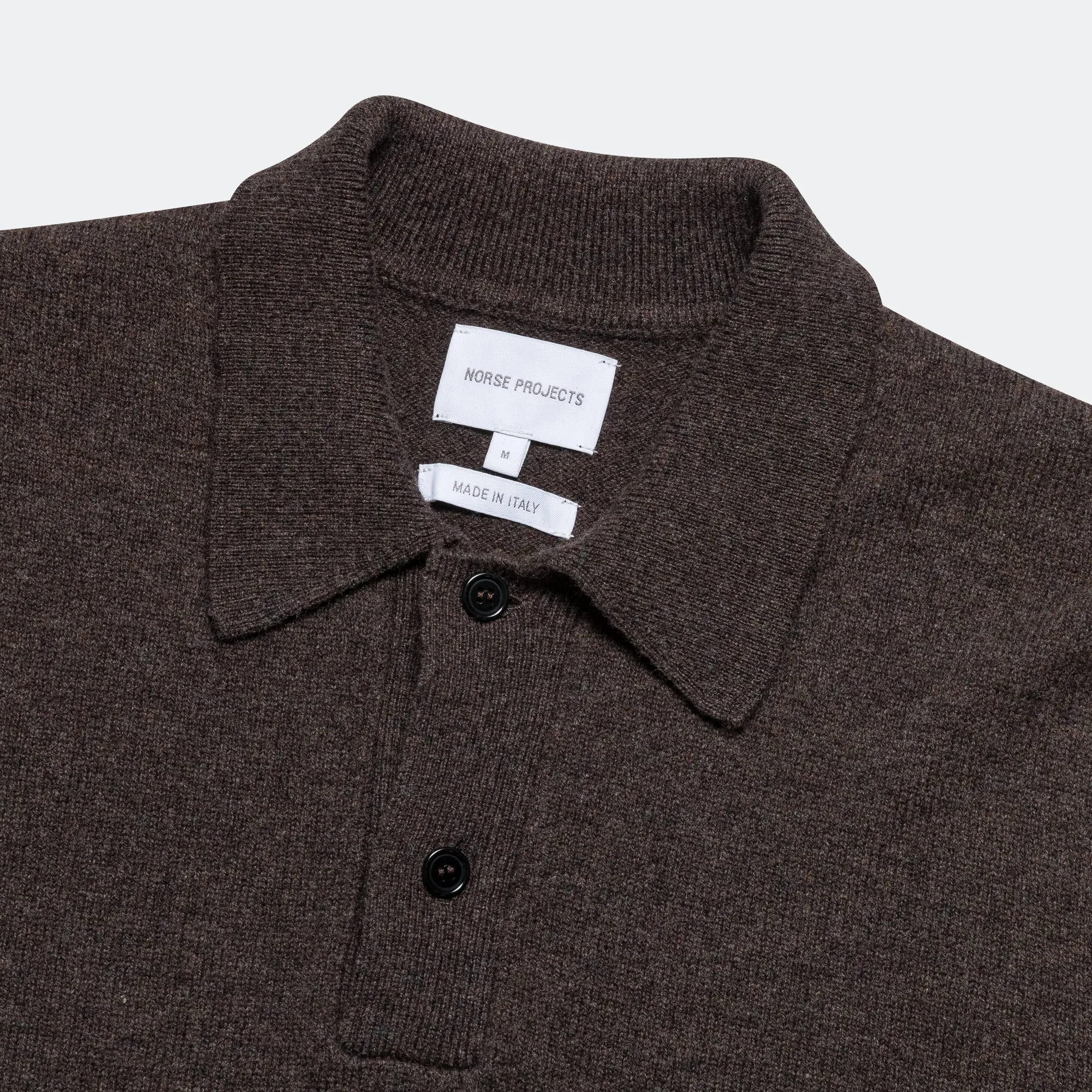 Norse Projects Kleidung Standard Merino Lambswool Polo - Heidebraun