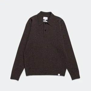 Norse Projects Kleidung Standard Merino Lambswool Polo - Heidebraun