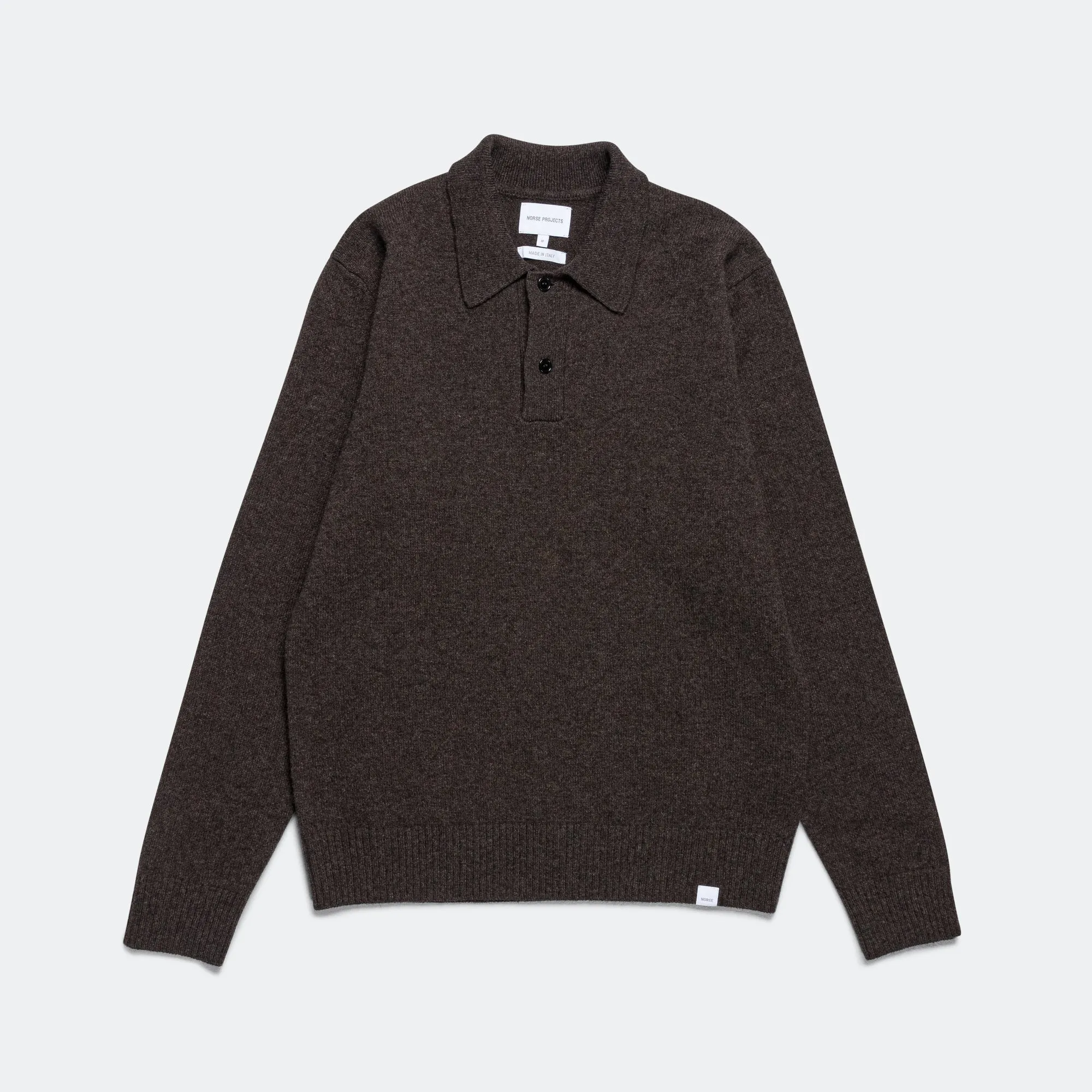Norse Projects Kleidung Standard Merino Lambswool Polo - Heidebraun