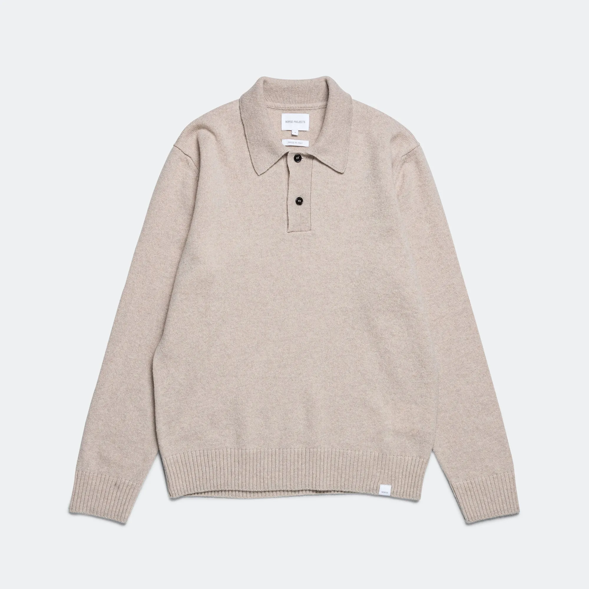 Norse Projects Kleidung Standard Merino Lambswool Polo - Haferflocken