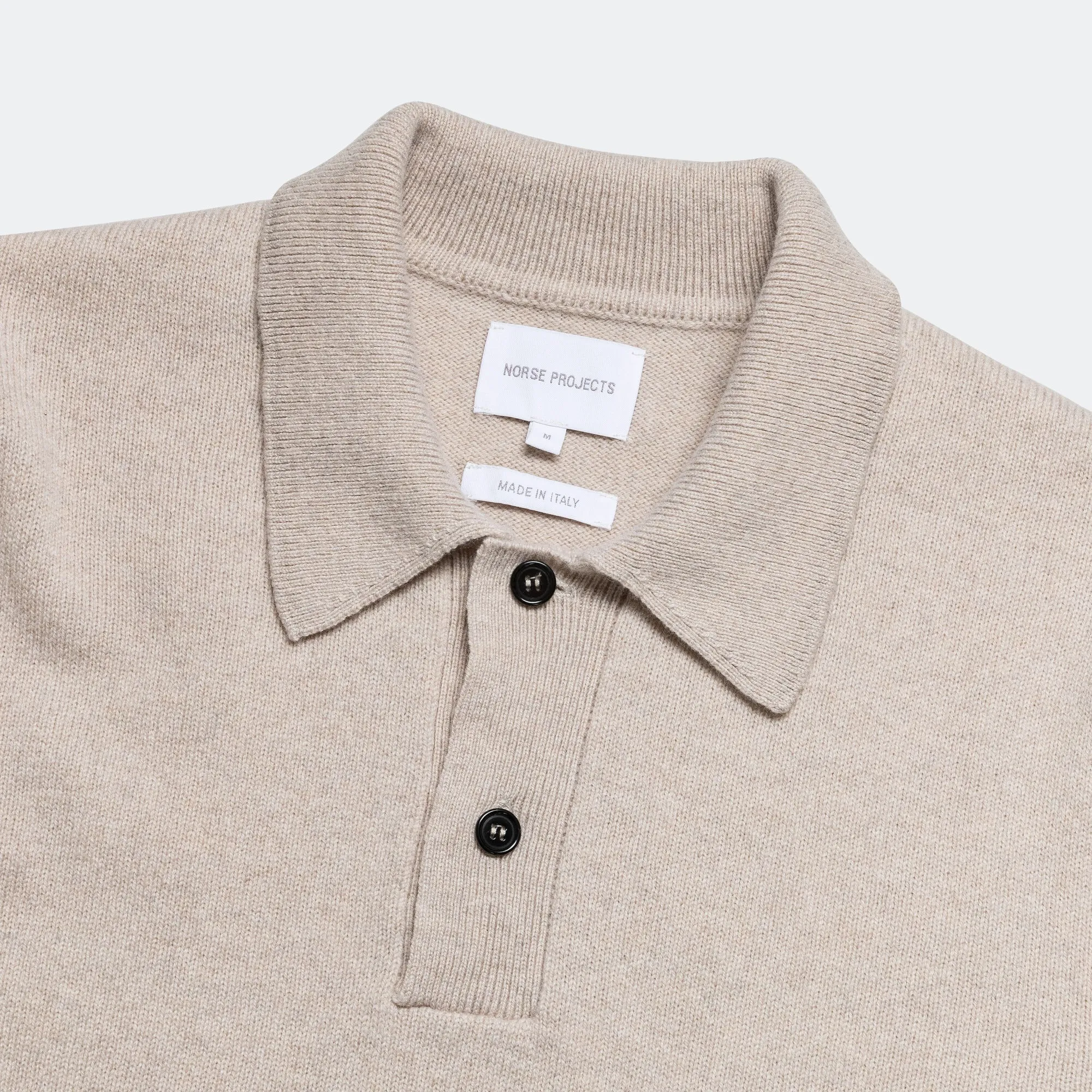 Norse Projects Kleidung Standard Merino Lambswool Polo - Haferflocken