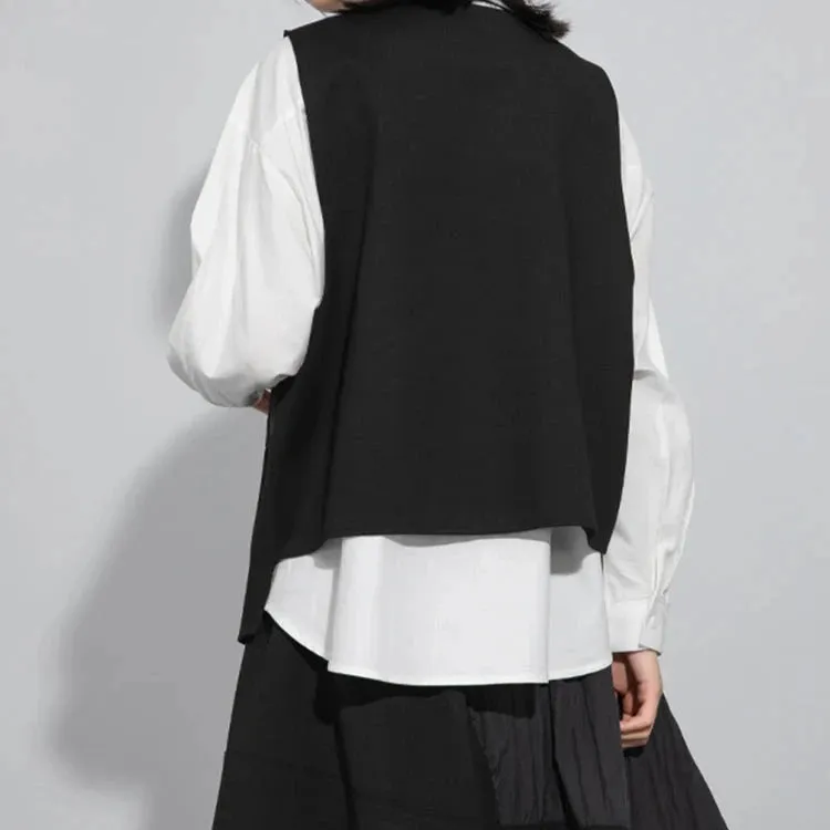 Ein-Knopf-Asymmetrische Weste - Lockerer Schnitt, Modernes Layering-Teil