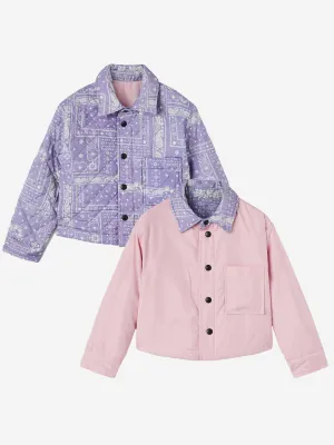 Palm Angels Mädchen Astro Paisley Overshirt in Lila
