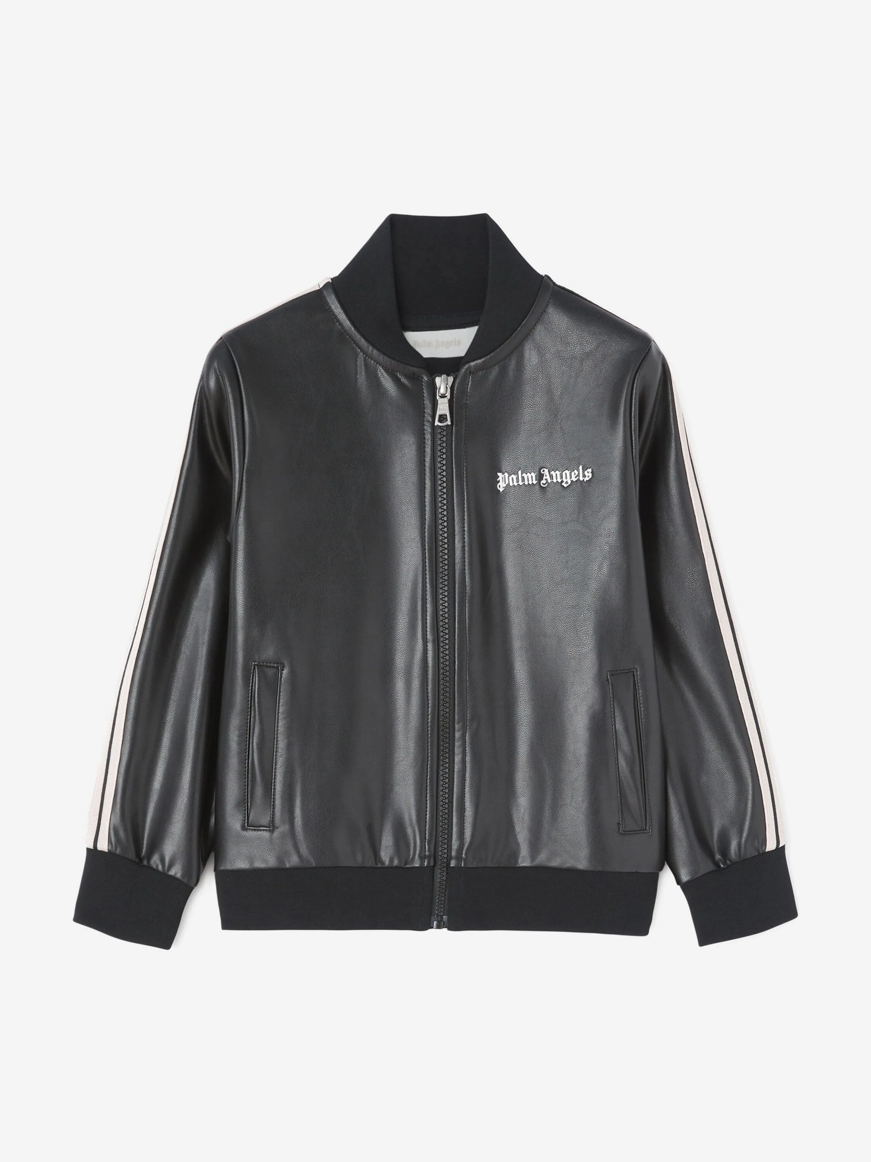 Palm Angels Girls Beschichtete Trackjacke in Schwarz