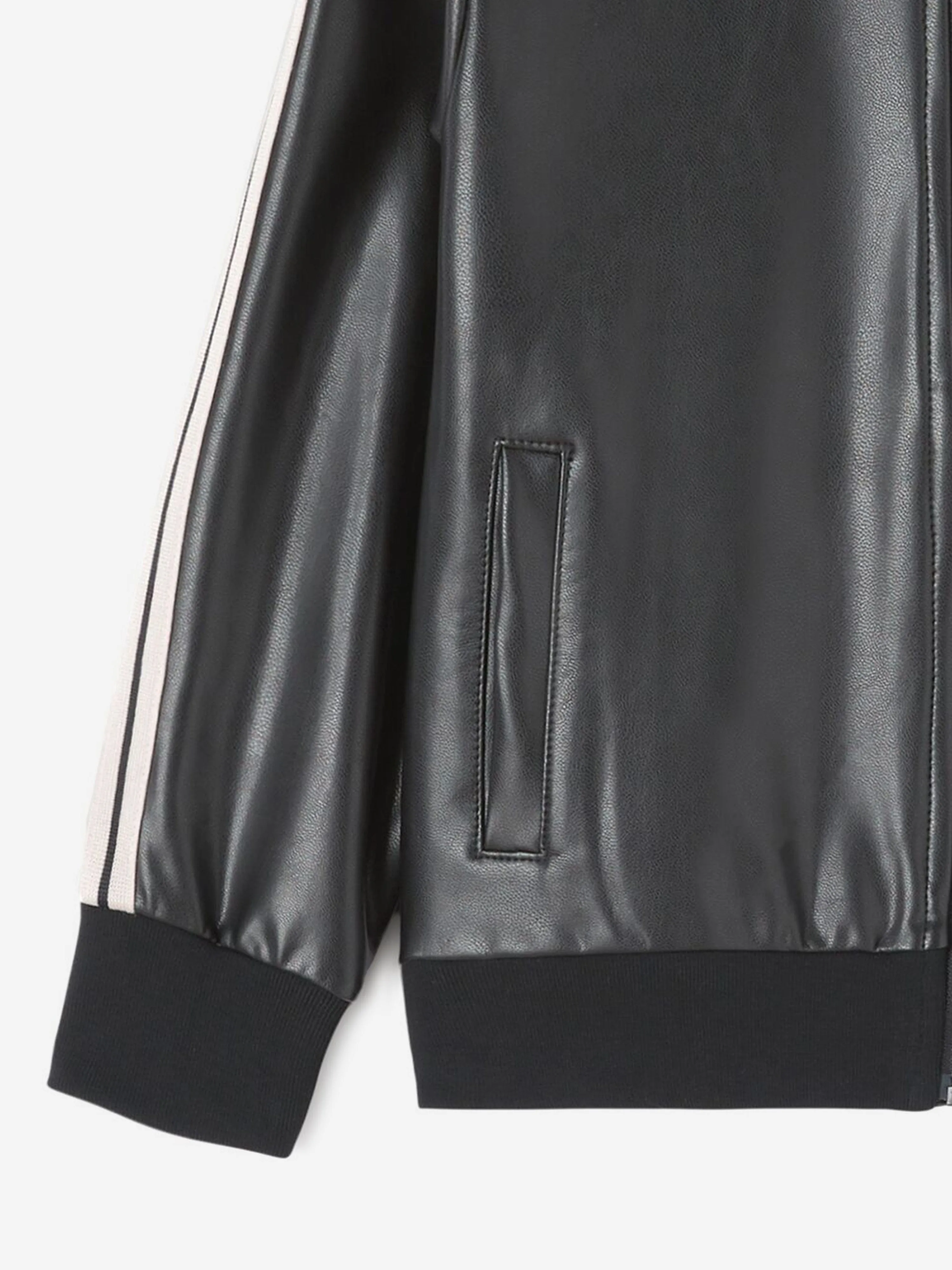 Palm Angels Girls Beschichtete Trackjacke in Schwarz