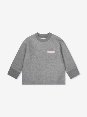Palm Angels Mädchen Lurex Sweatshirt mit offenem Rücken in Grau