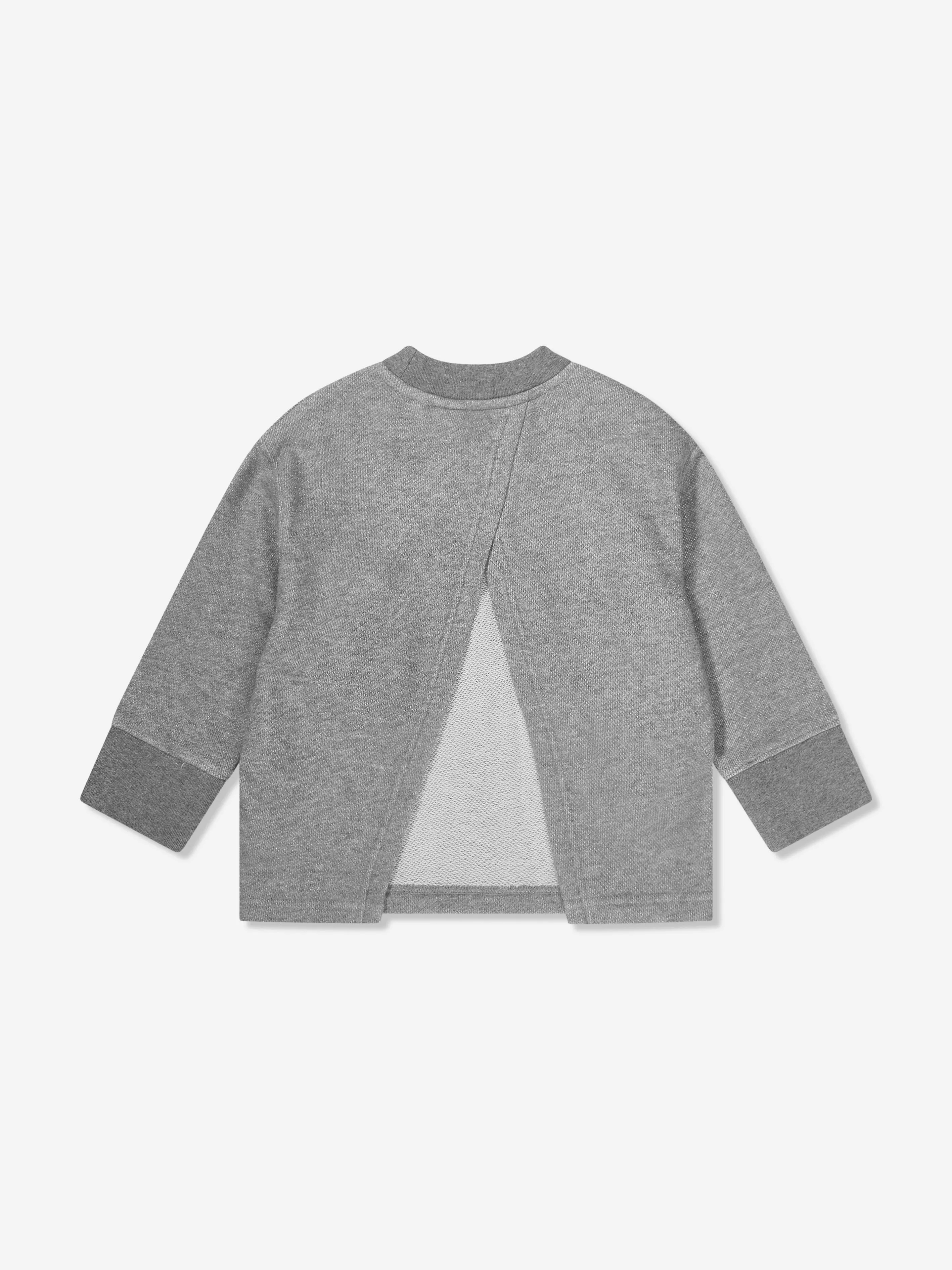 Palm Angels Mädchen Lurex Sweatshirt mit offenem Rücken in Grau
