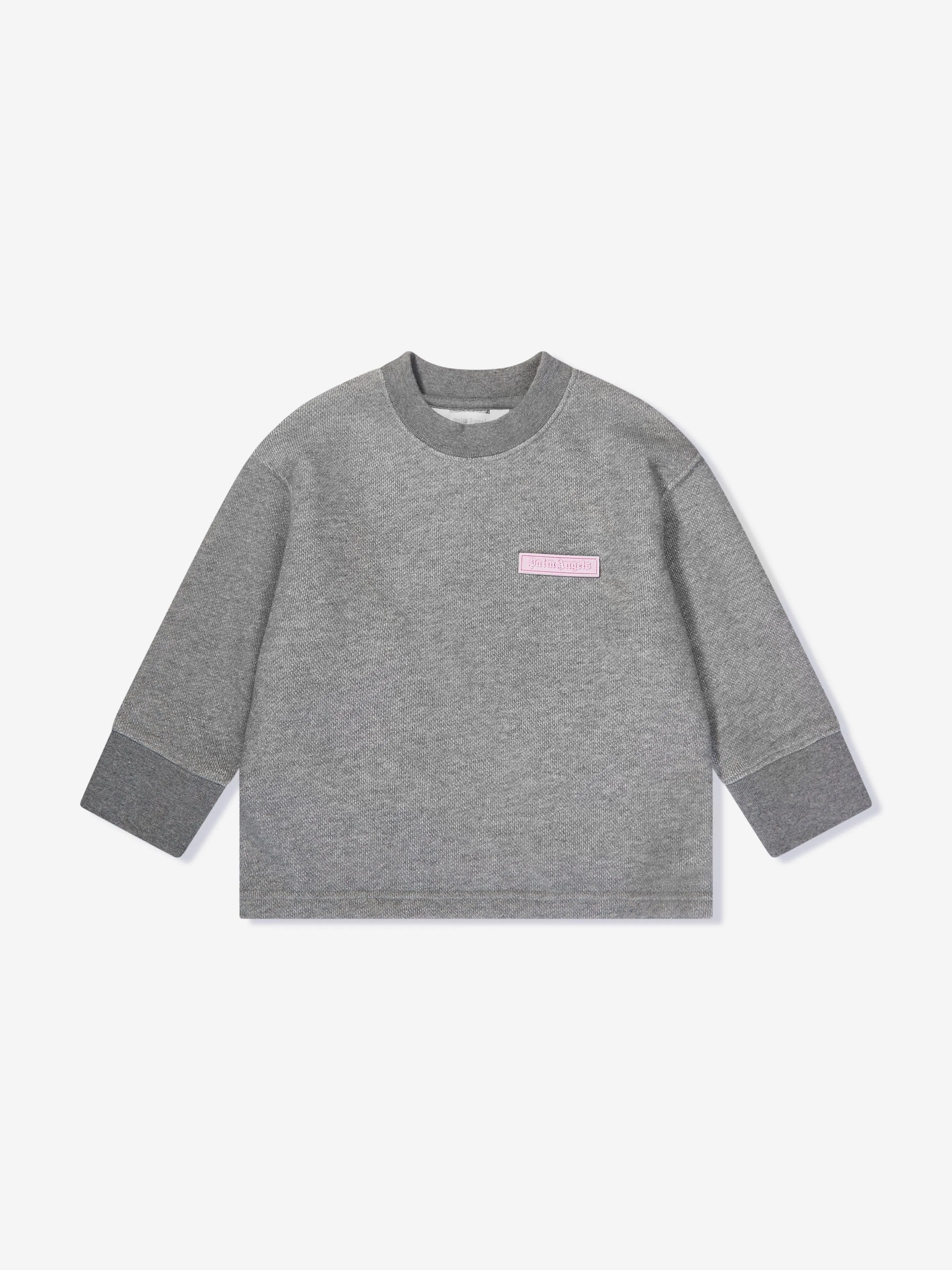 Palm Angels Mädchen Lurex Sweatshirt mit offenem Rücken in Grau
