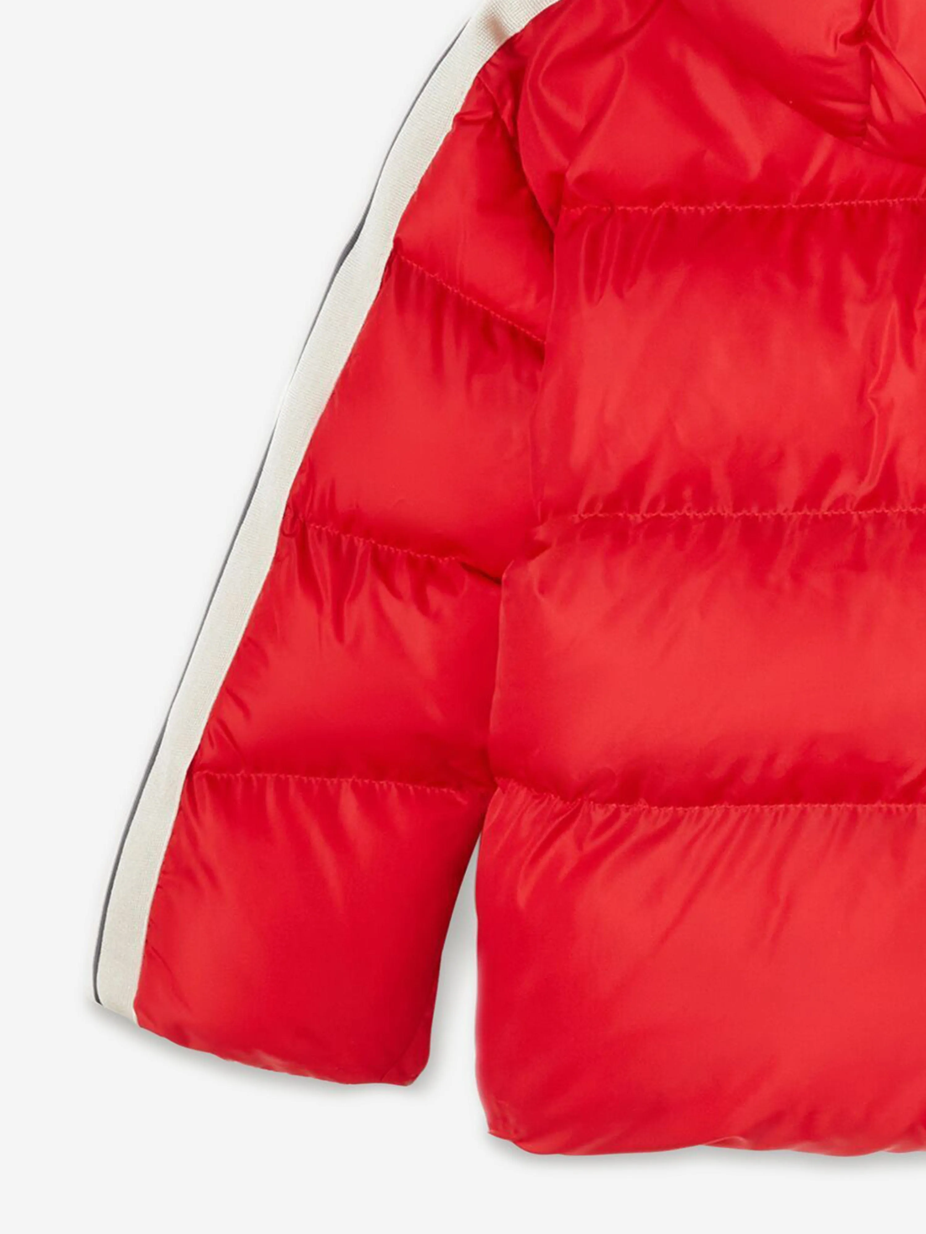 Palm Angels Kinder Track Daunenjacke mit Kapuze in Rot