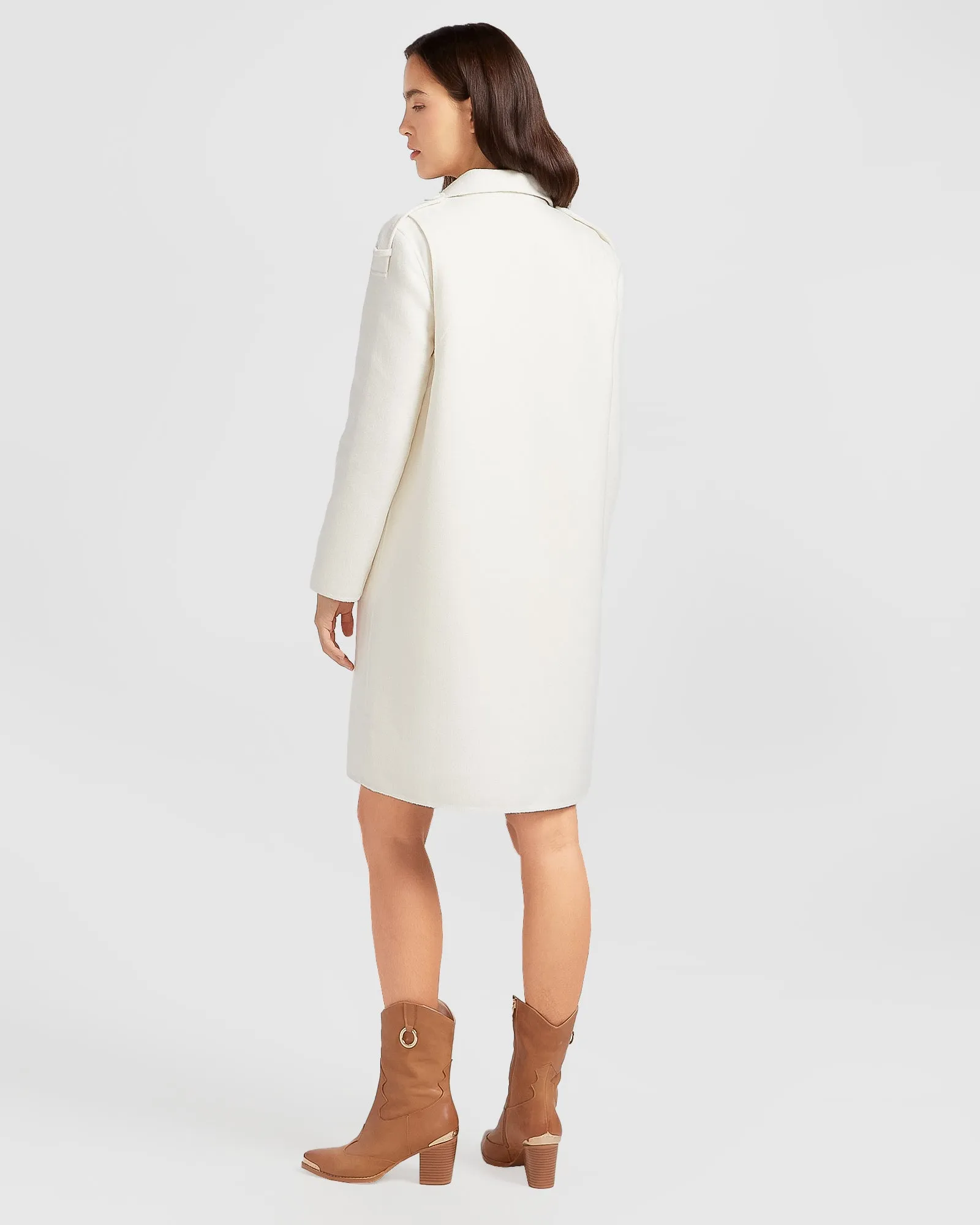 Palm City Wollmischmantel - Creme