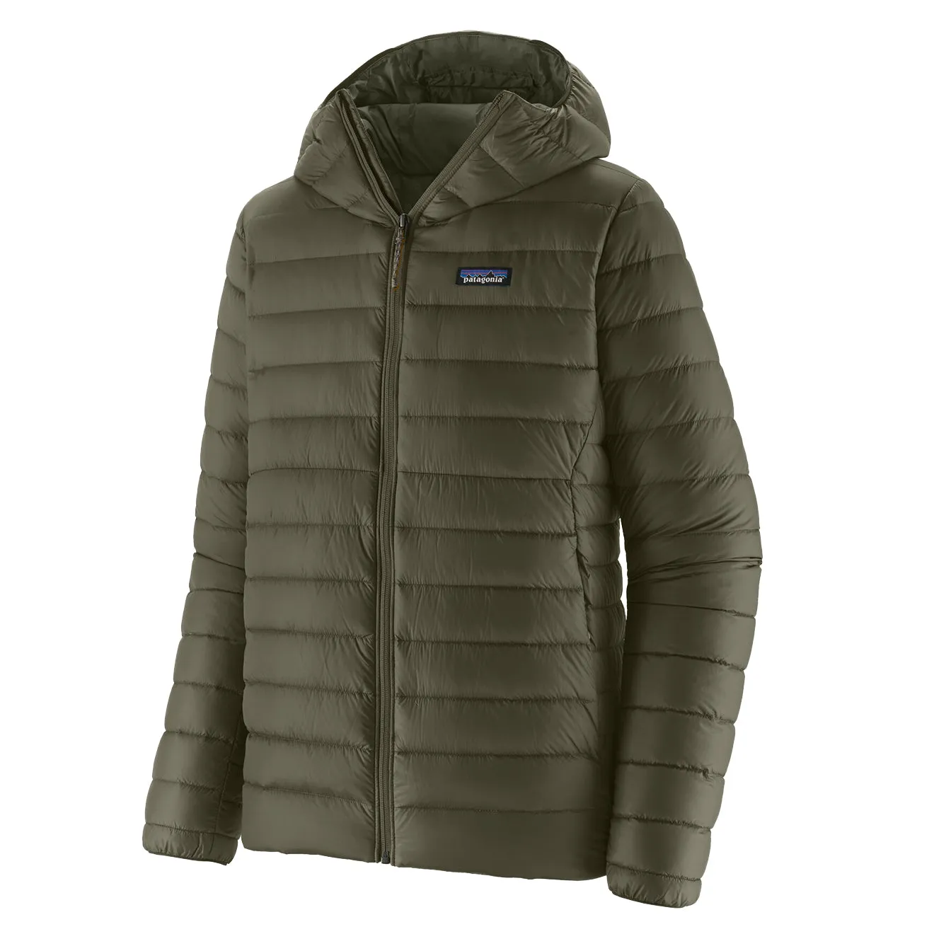 Patagonia Daunenpullover mit Kapuze in Kiefernnadelgrün