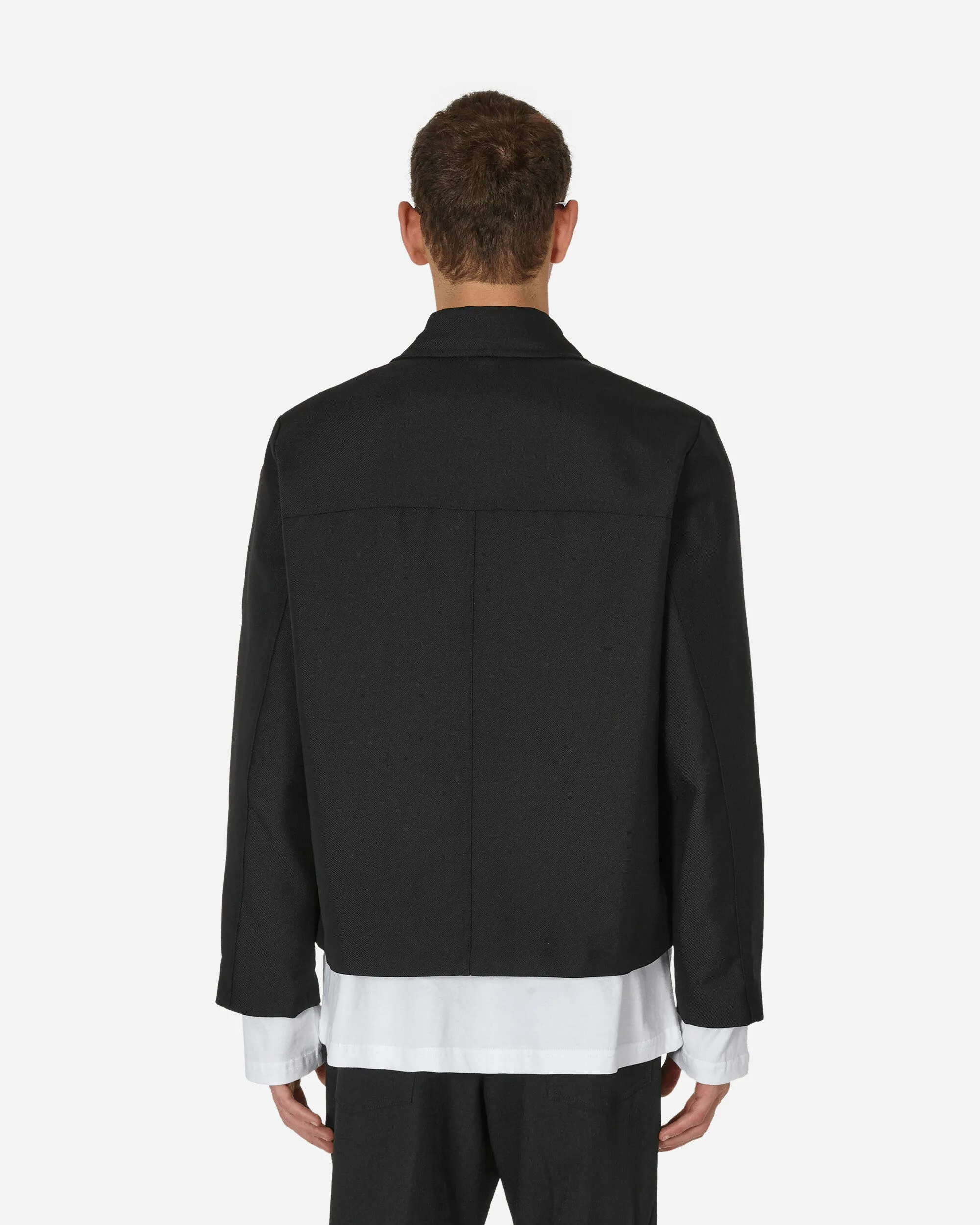 Patch Crop Jacke mit aufgesetzten Taschen Schwarz