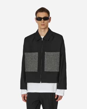 Patch Crop Jacke mit aufgesetzten Taschen Schwarz