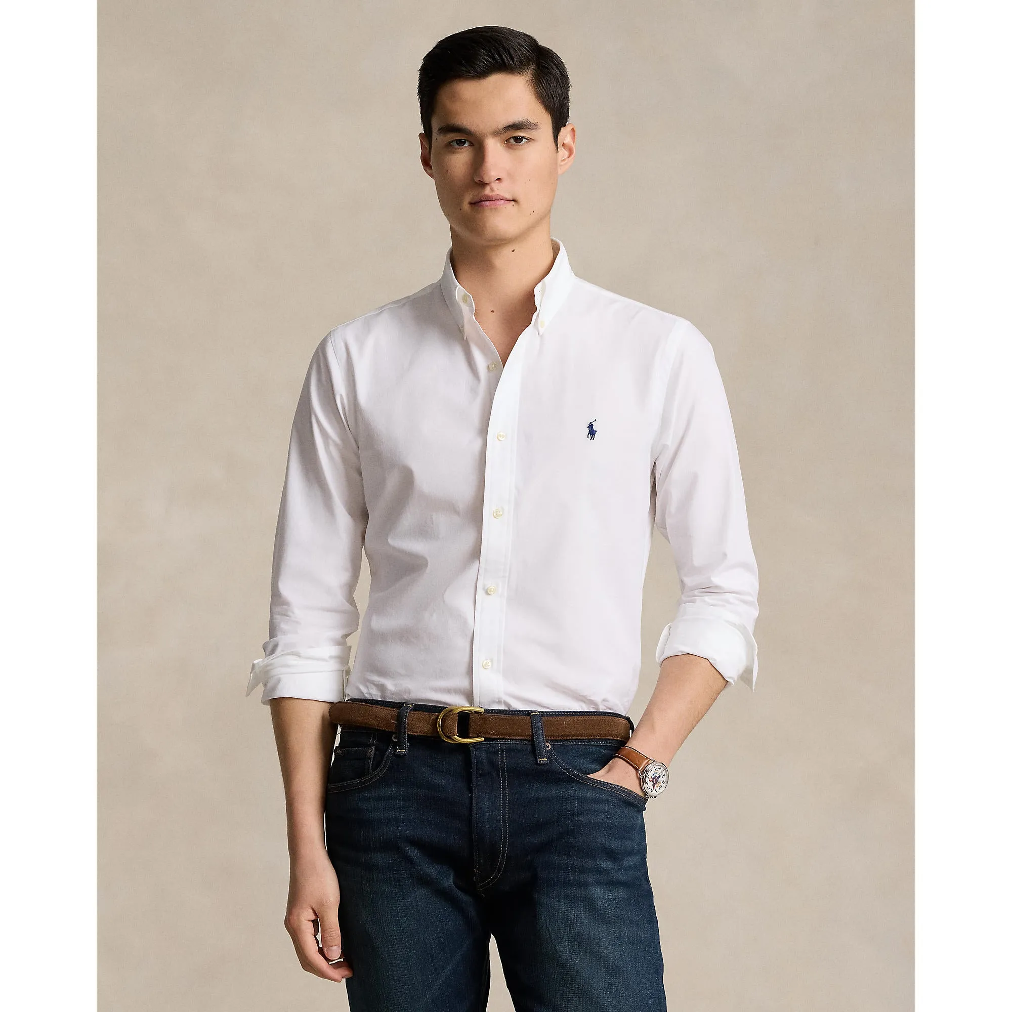 Polo Ralph Lauren - Große & Hohe Größen - Poplin-Stretch-Hemd - Weiß Polo Ralph Lauren Kleidung