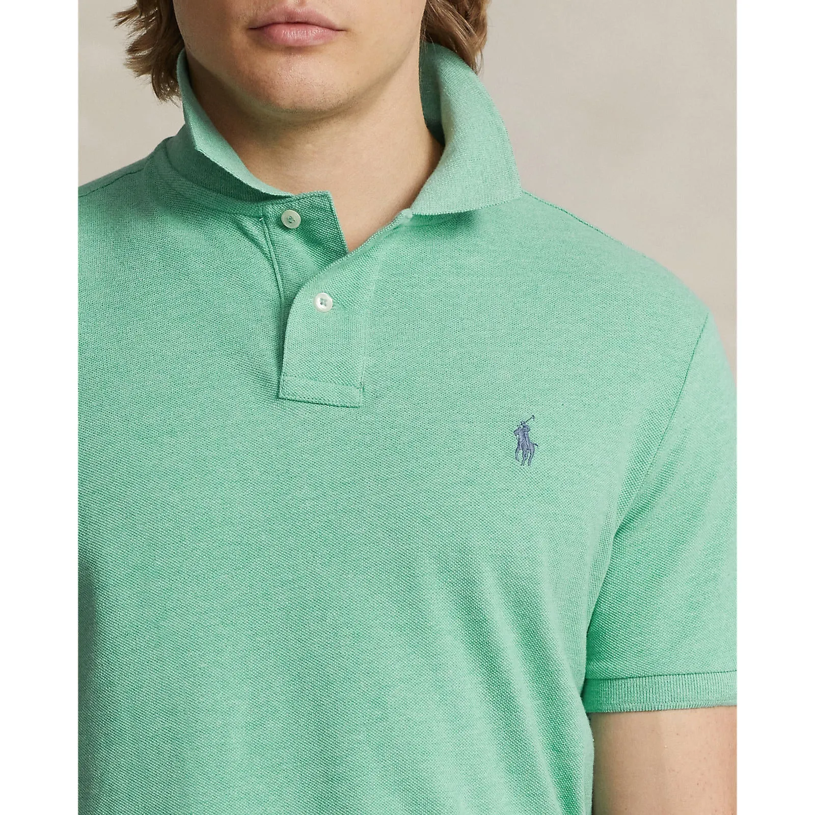 Polo Ralph Lauren - Custom Fit Mesh Polo - Resort Green Heather Polo Ralph Lauren Kleidung