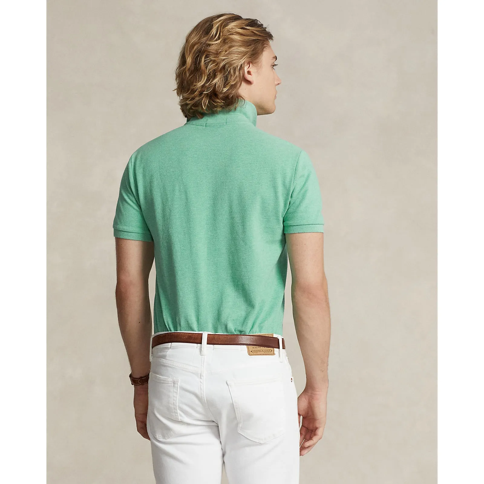 Polo Ralph Lauren - Custom Fit Mesh Polo - Resort Green Heather Polo Ralph Lauren Kleidung