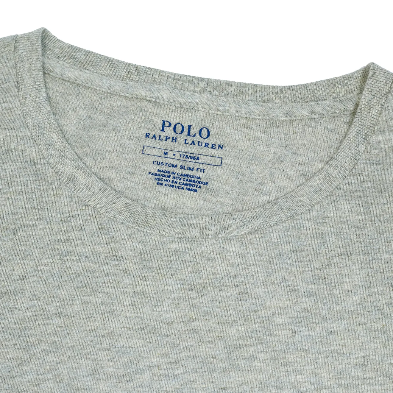 Polo Ralph Lauren Custom Slim Fit Baumwoll-T-Shirt Grau Polo Ralph Lauren Kleidung