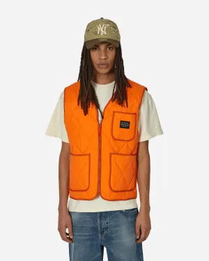 Gesteppte Nylon-Schale Weste in Orange