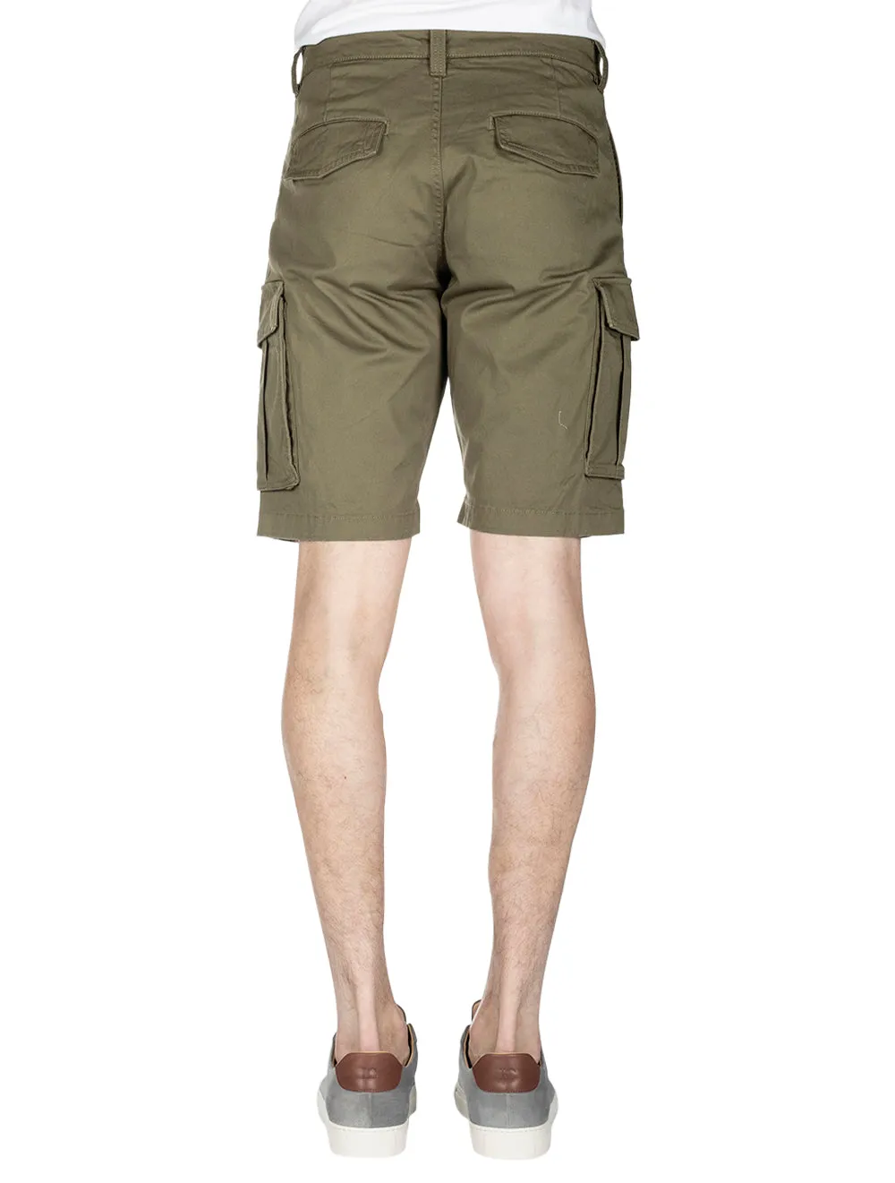 Bequeme Twill-Cargo-Shorts in Wacholdergrün