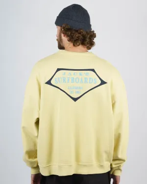 Retro Lam Schweres Crewneck - Gelb