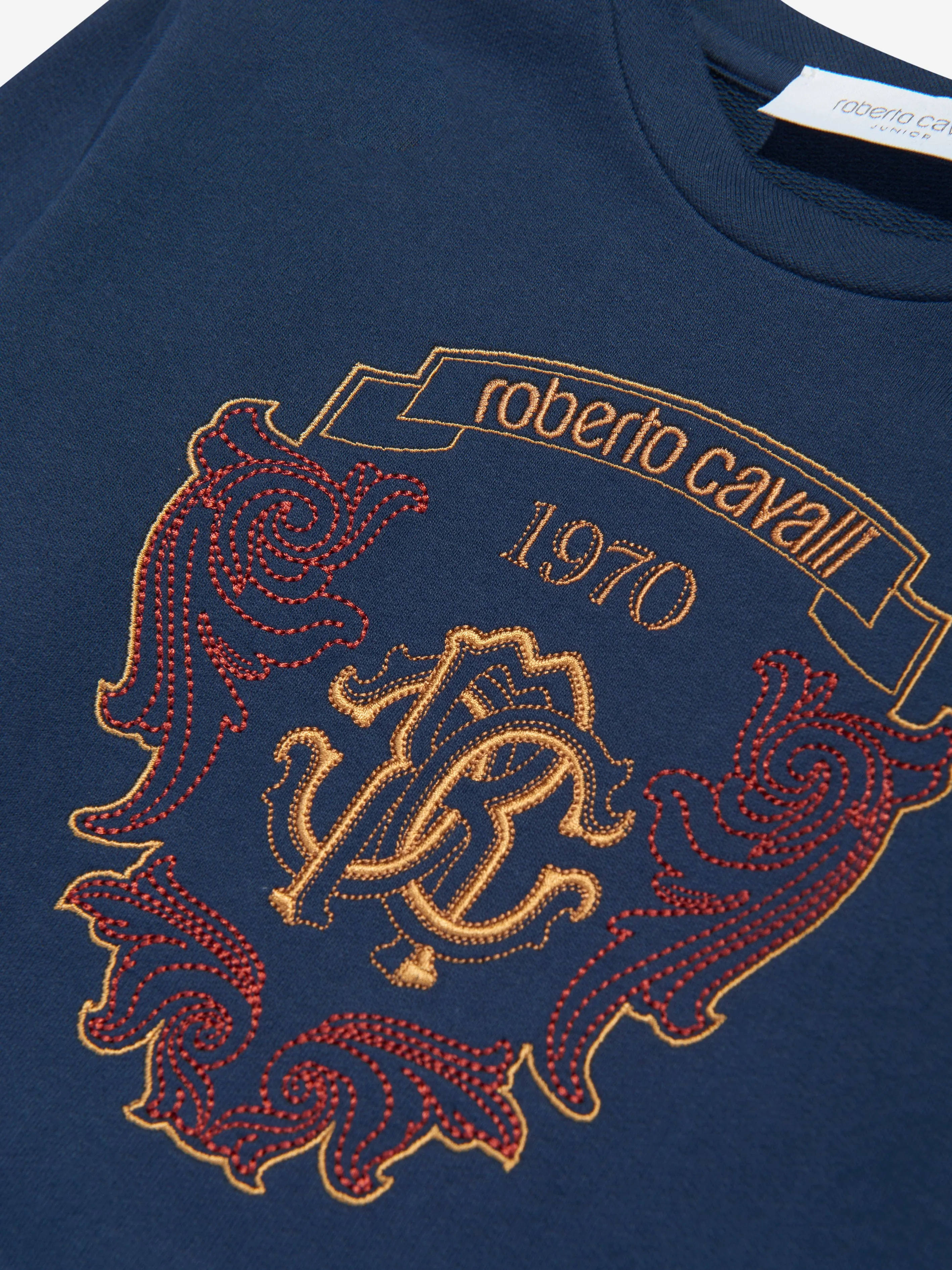 Roberto Cavalli Boys Logo Sweatshirt in Blau