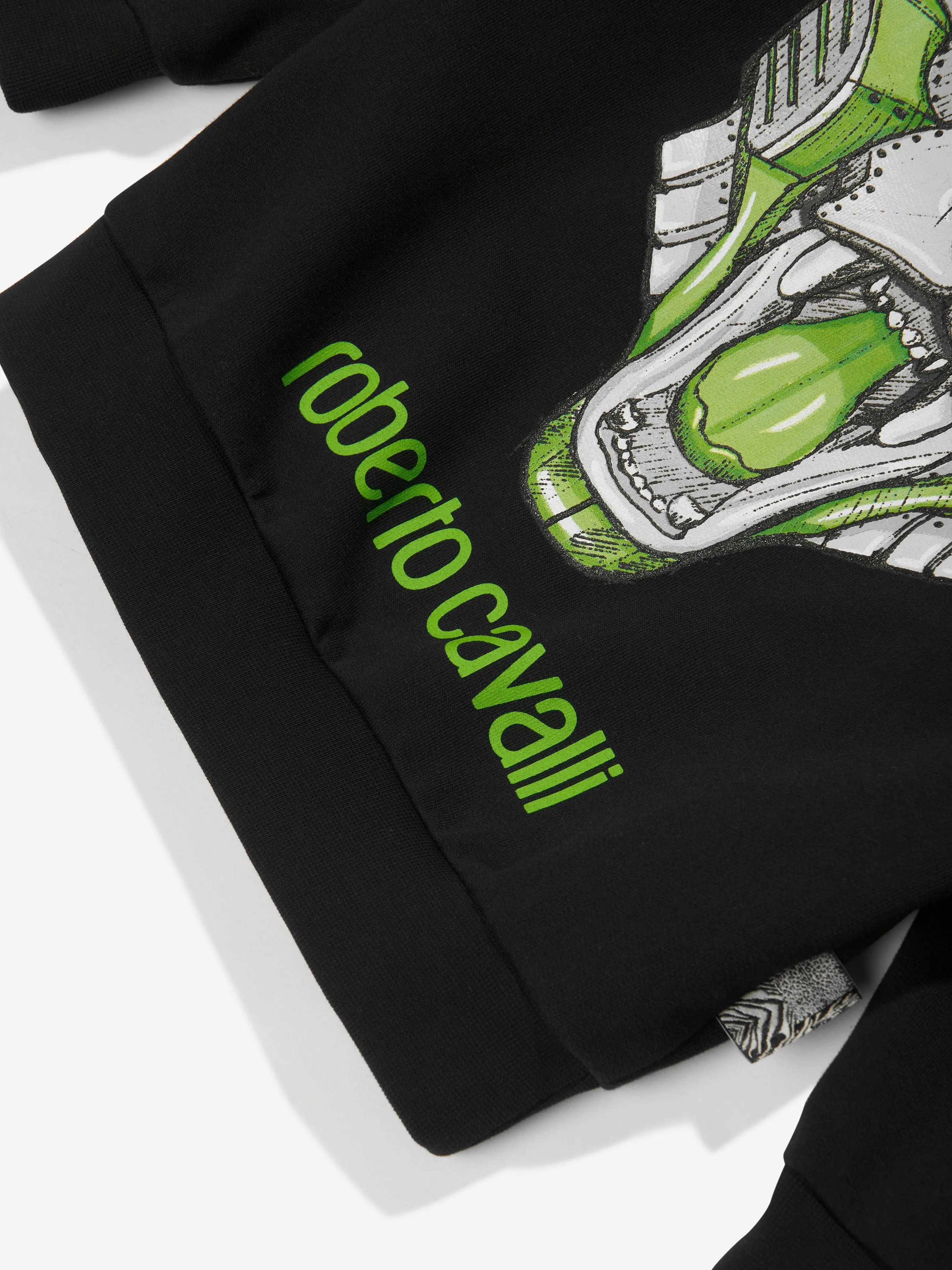 Roberto Cavalli Jungen Tiger Kapuzenpullover in Schwarz