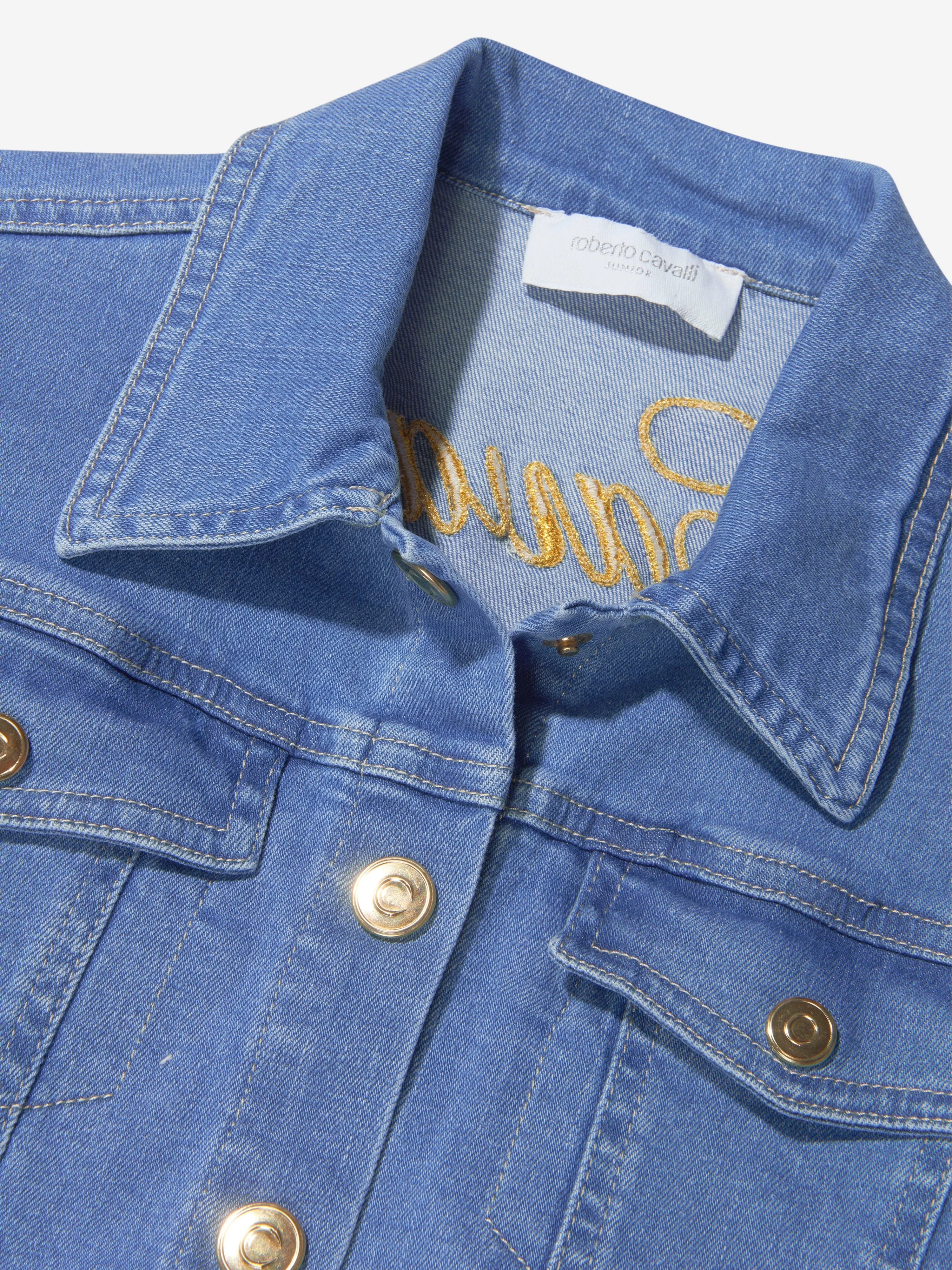 Roberto Cavalli Mädchen Baumwoll-Denim-Jacke