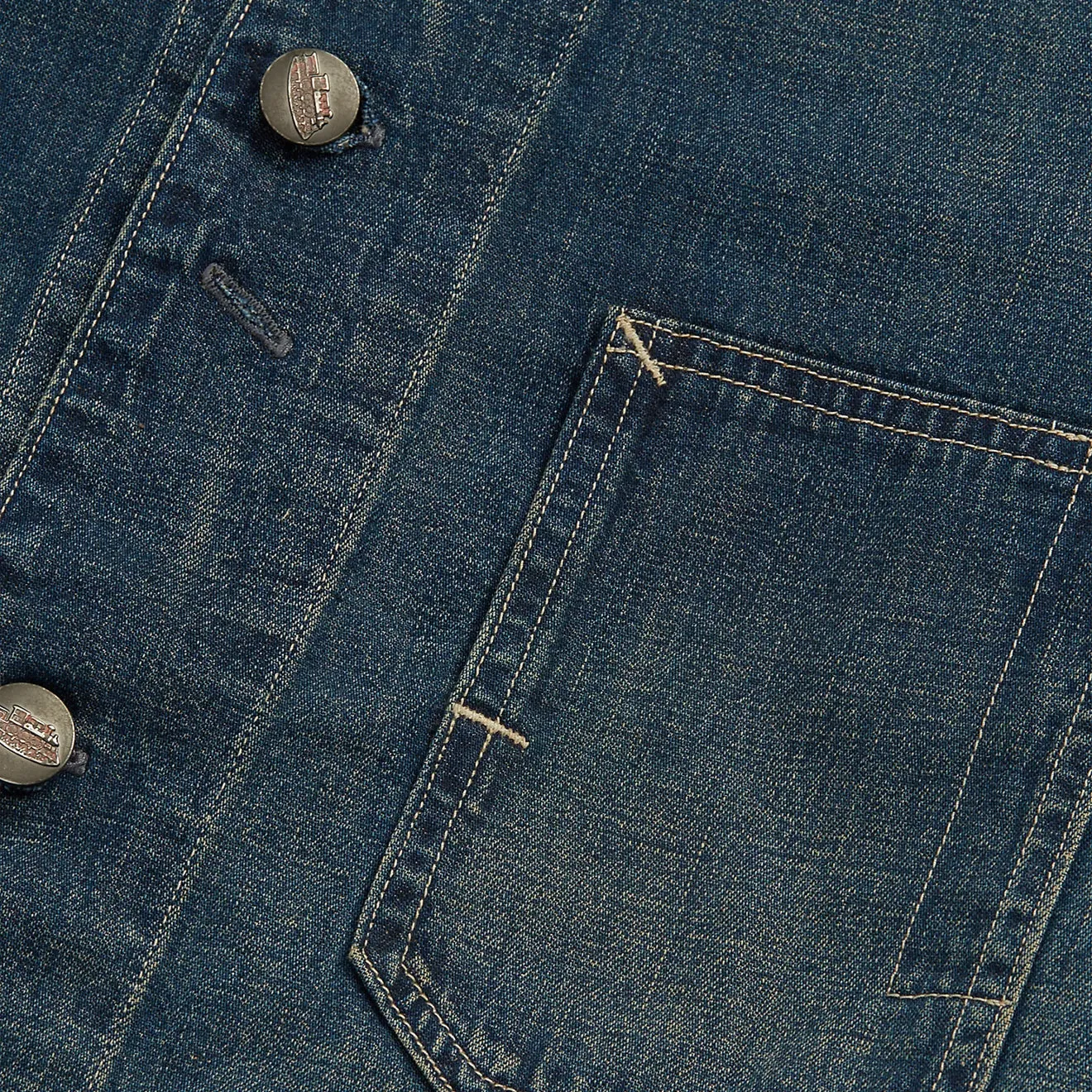 RRL von Ralph Lauren Baumwolle-Leinen Denim Ingenieurjacke Torrington Wash