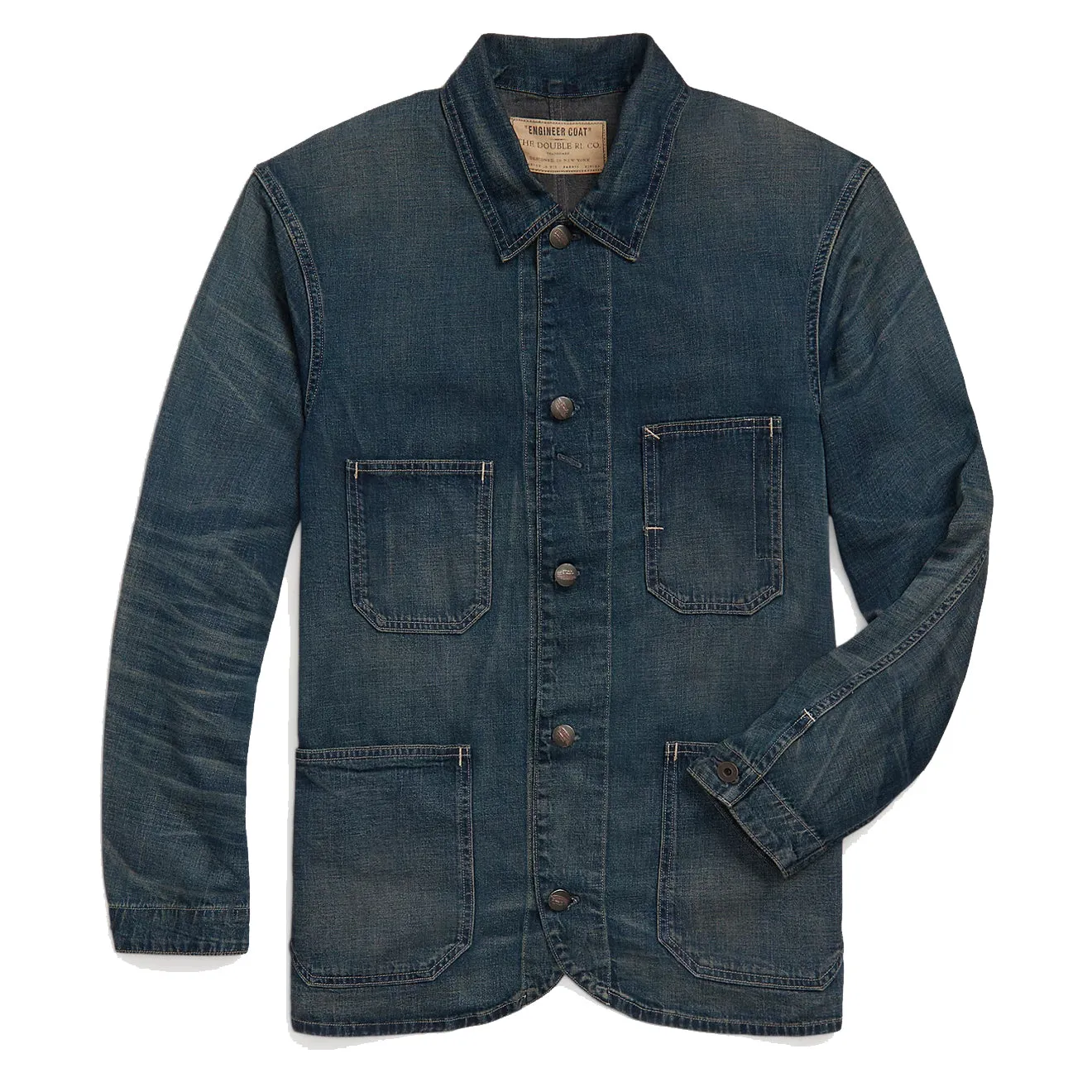 RRL von Ralph Lauren Baumwolle-Leinen Denim Ingenieurjacke Torrington Wash