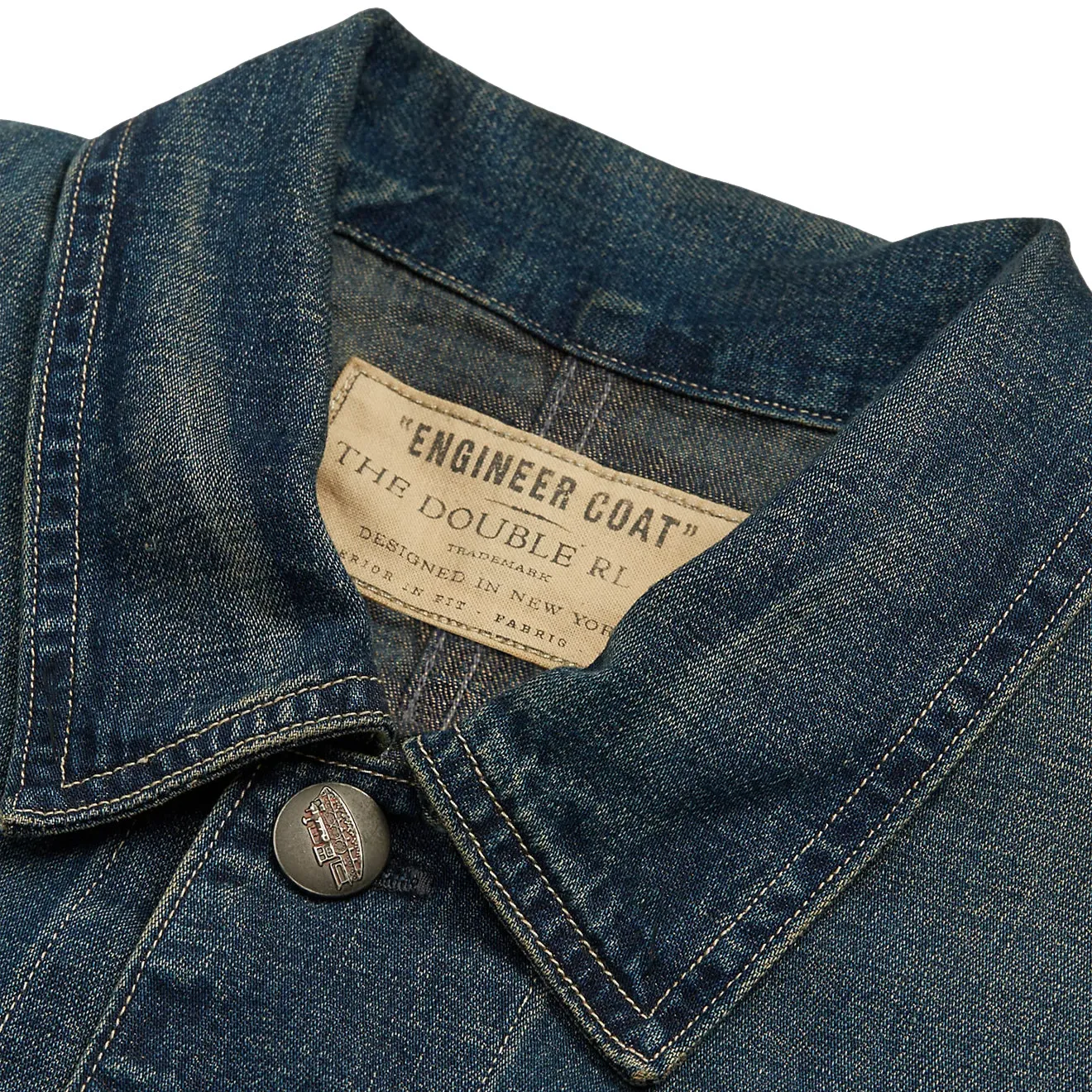 RRL von Ralph Lauren Baumwolle-Leinen Denim Ingenieurjacke Torrington Wash