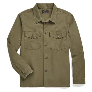 RRL von Ralph Lauren Reverse-Sateen Overshirt in Olive
