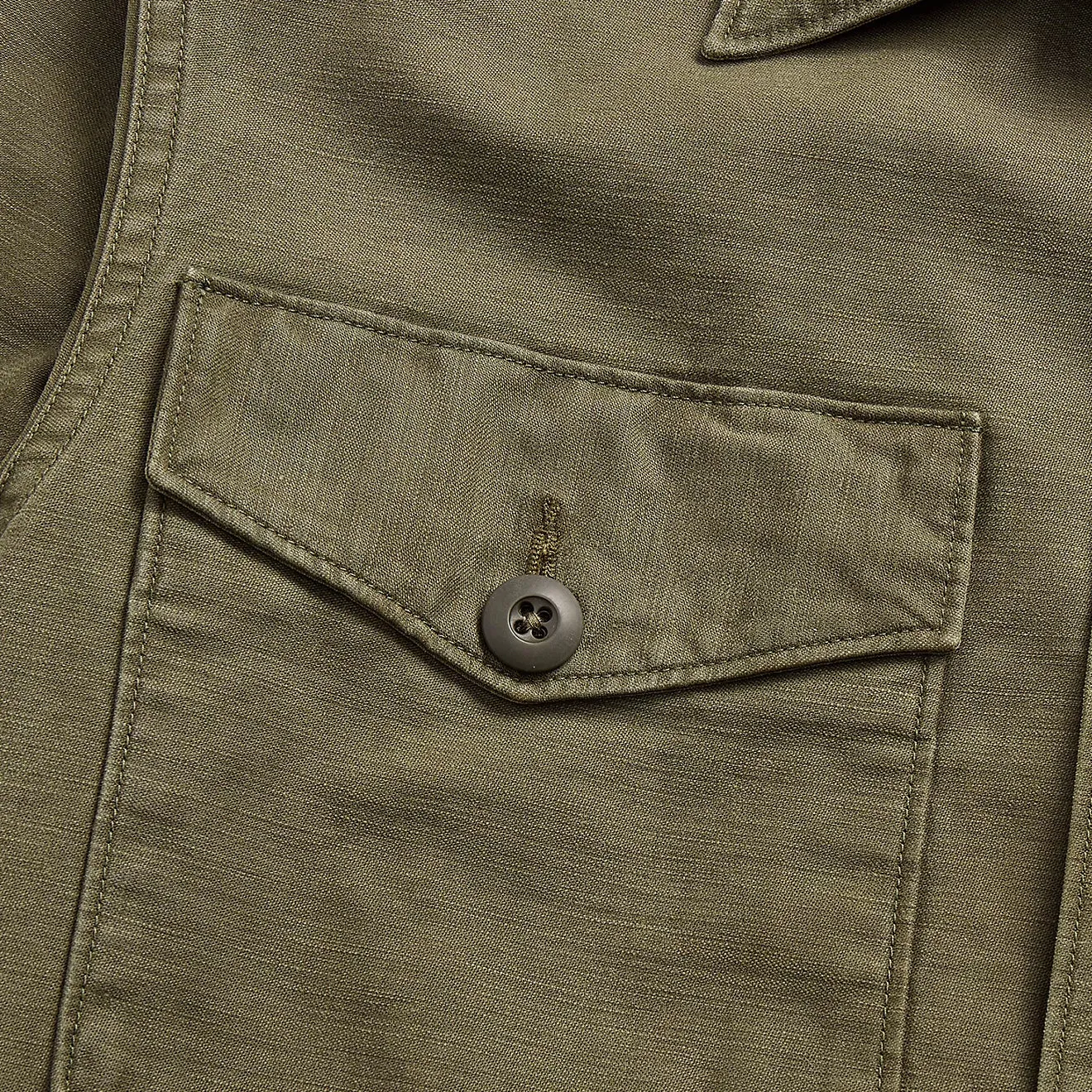 RRL von Ralph Lauren Reverse-Sateen Overshirt in Olive