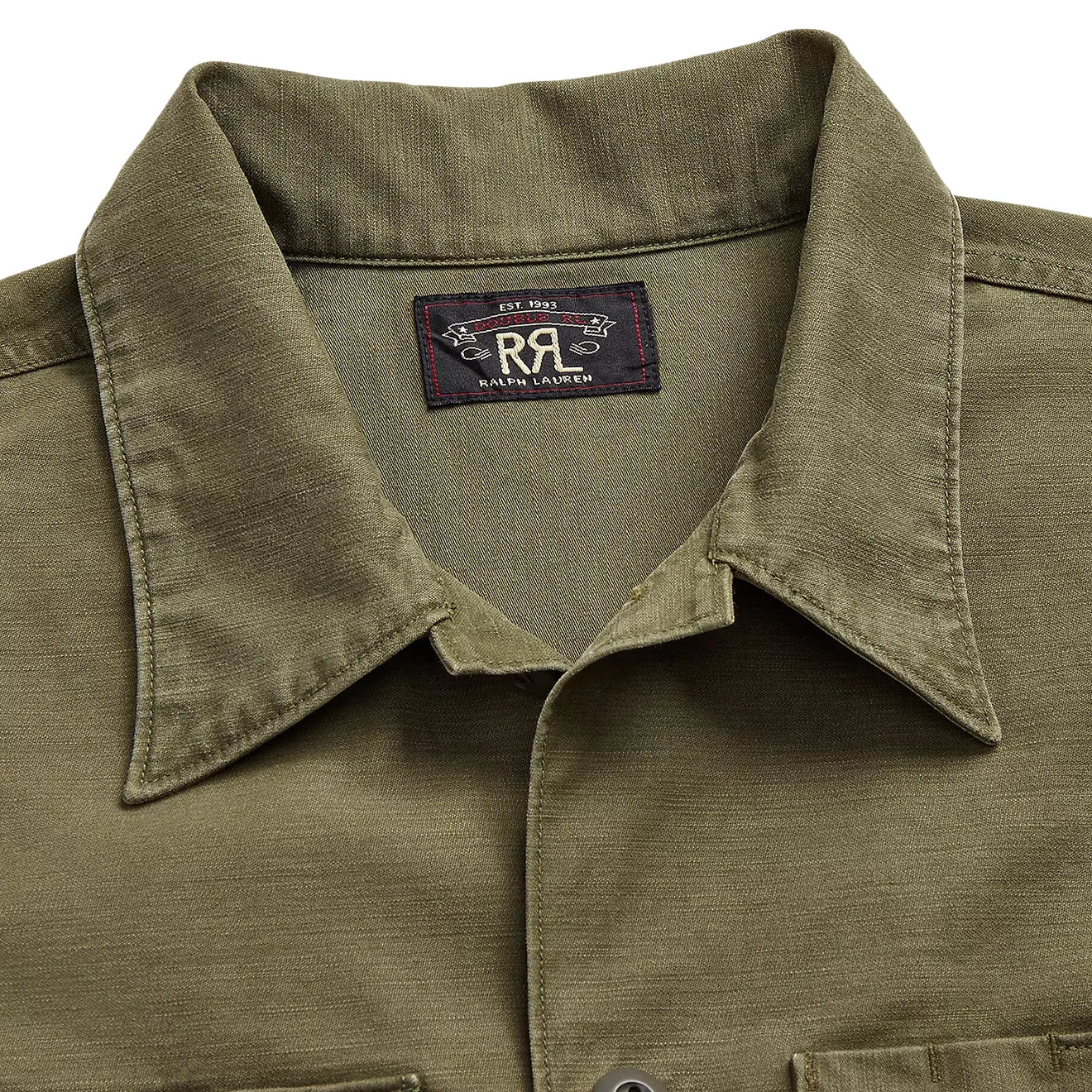 RRL von Ralph Lauren Reverse-Sateen Overshirt in Olive