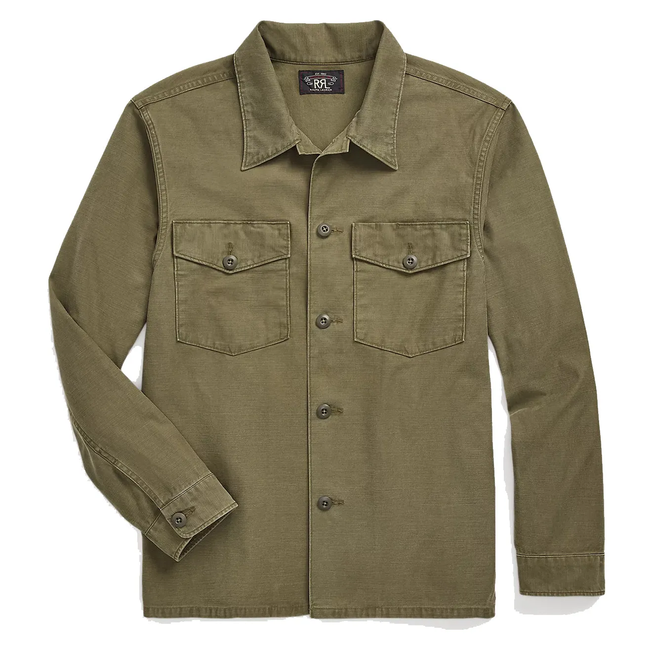 RRL von Ralph Lauren Reverse-Sateen Overshirt in Olive
