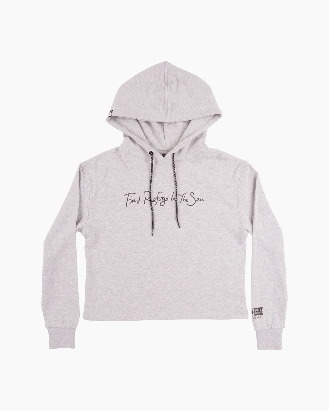 Sandfarbener Cropped Hoodie - Athletic Heather