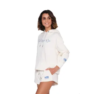 Sandfarbener Cropped Hoodie - Knochen