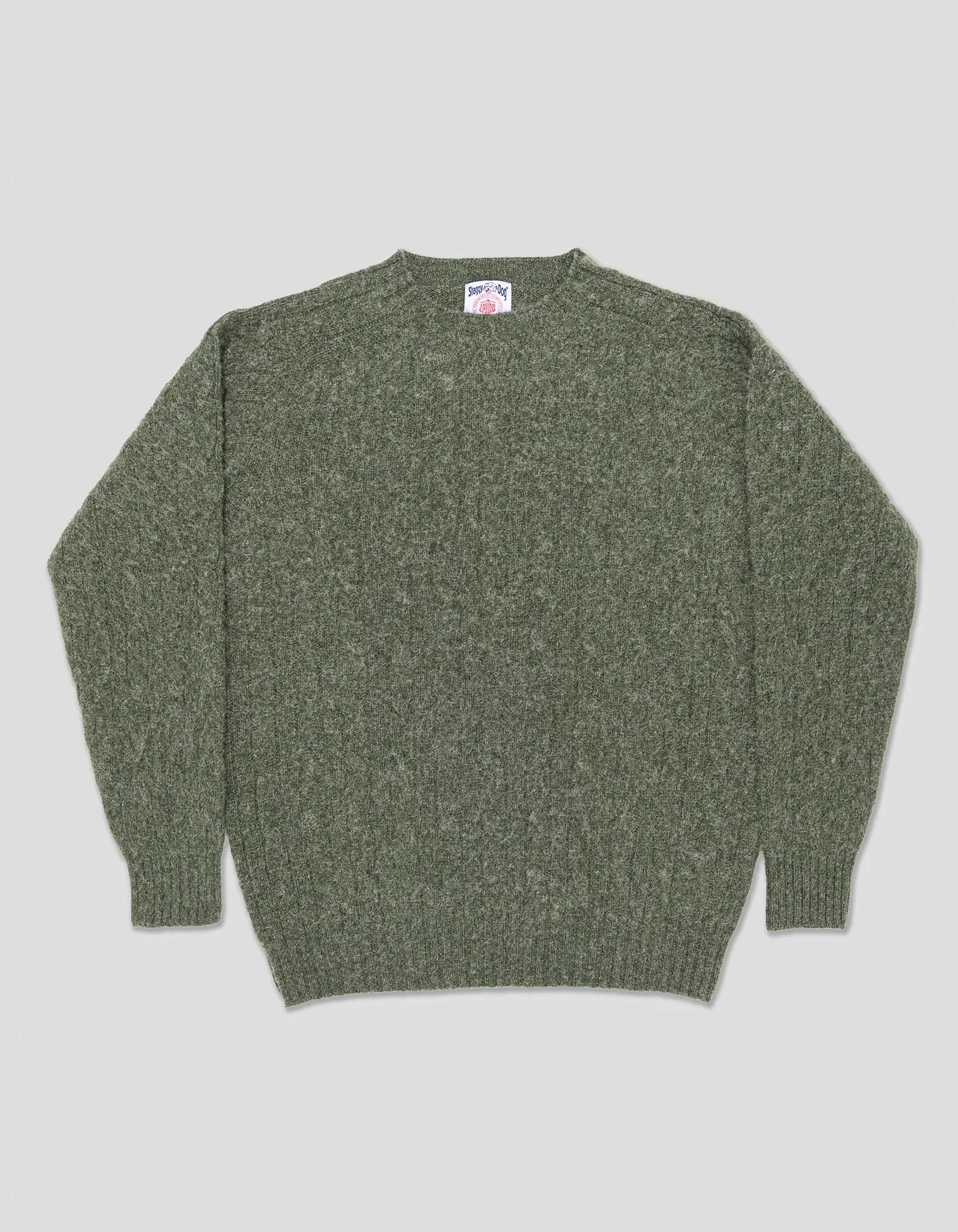 SHAGGY DOG CABLE PULLOVER DUNKELGRÜN MELIERT - KLASSISCHE PASSEFORM