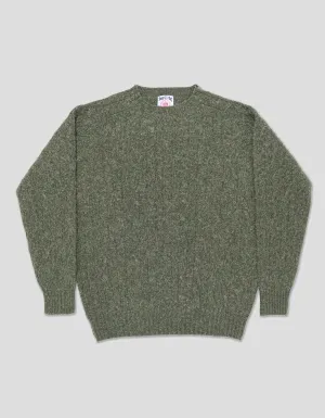 SHAGGY DOG CABLE PULLOVER DUNKELGRÜN MELIERT - KLASSISCHE PASSEFORM