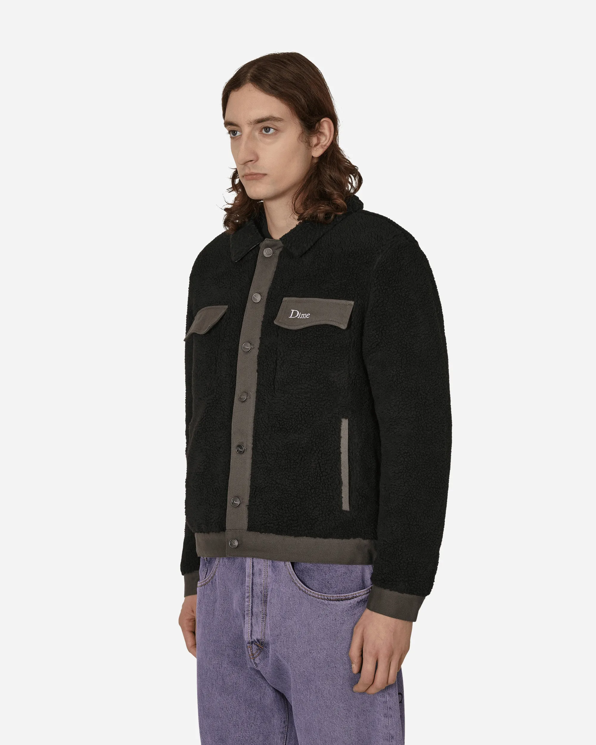 Sherpa Denim Jacke Schwarz
