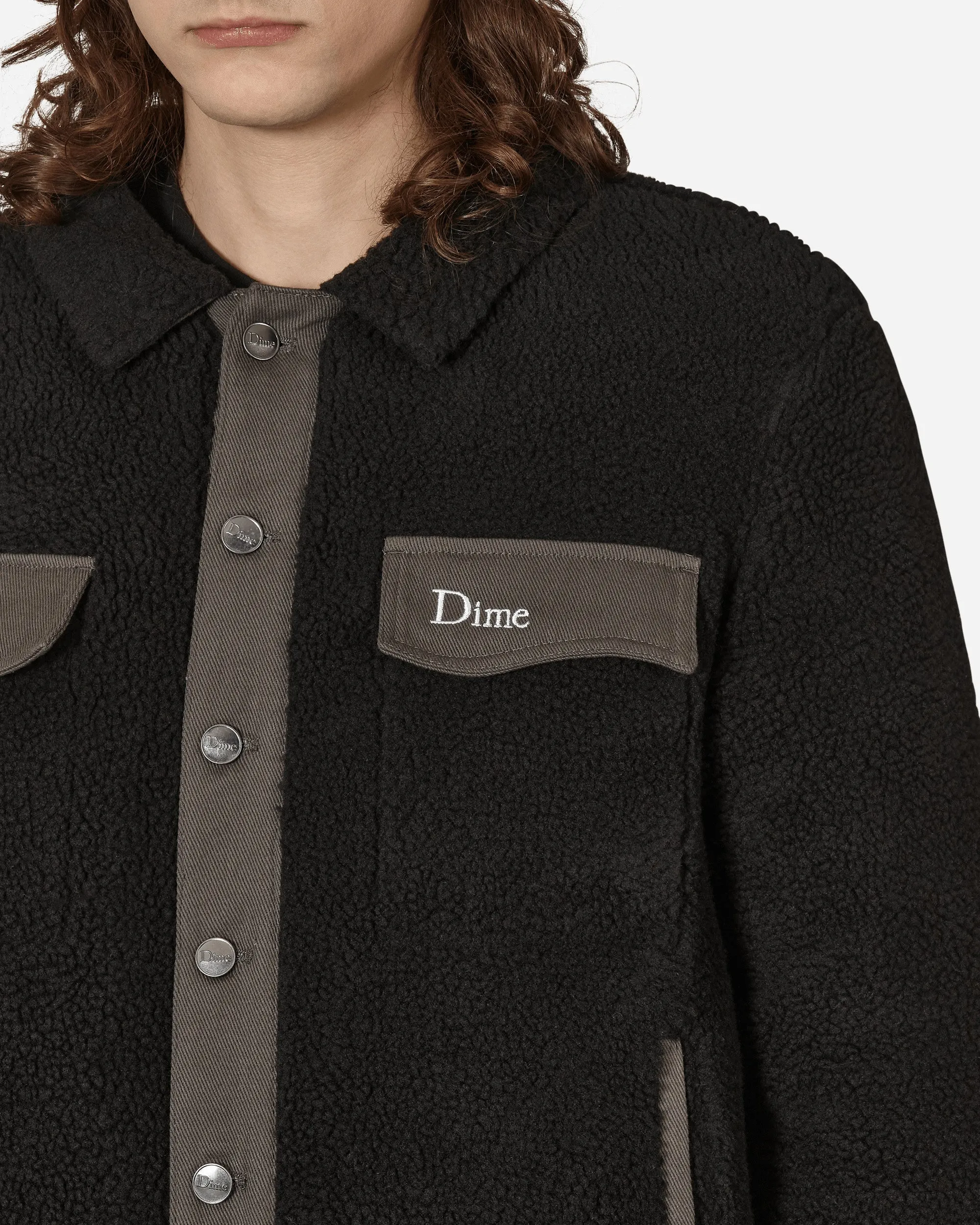 Sherpa Denim Jacke Schwarz
