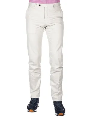 Schlanke Köper-Navy-Chinos in Putty