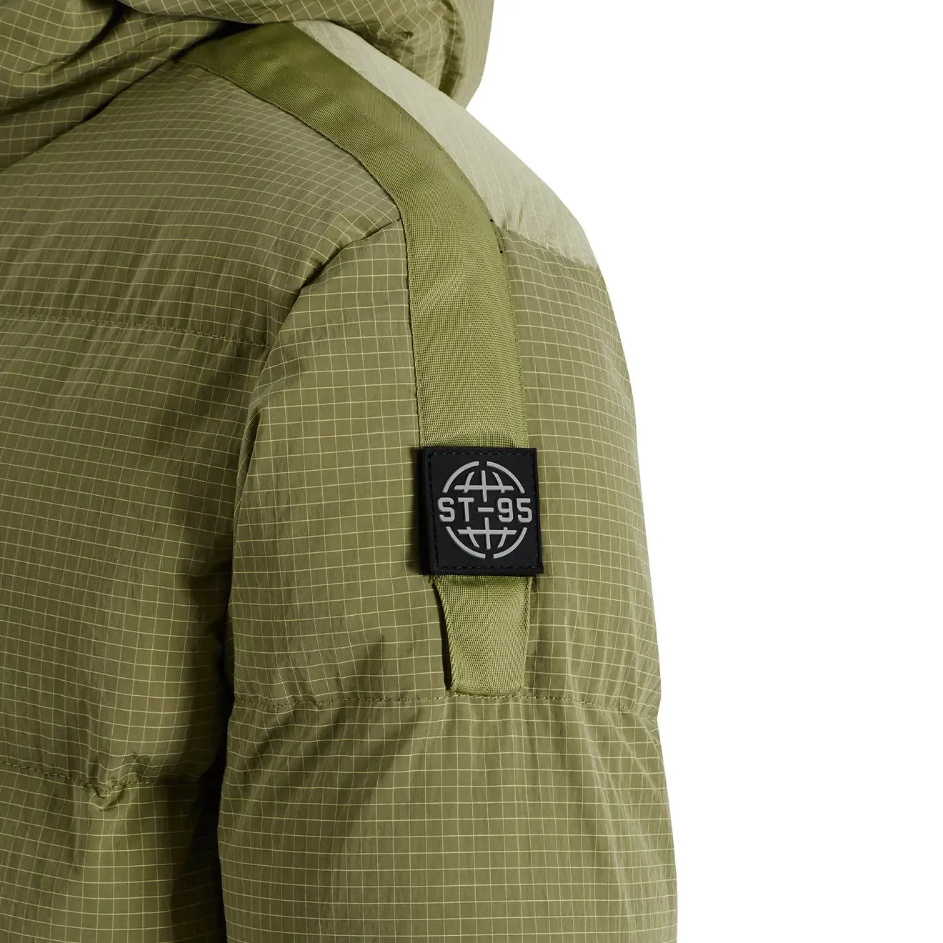 ST95 Kapuzen-Pufferjacke Hellgrün